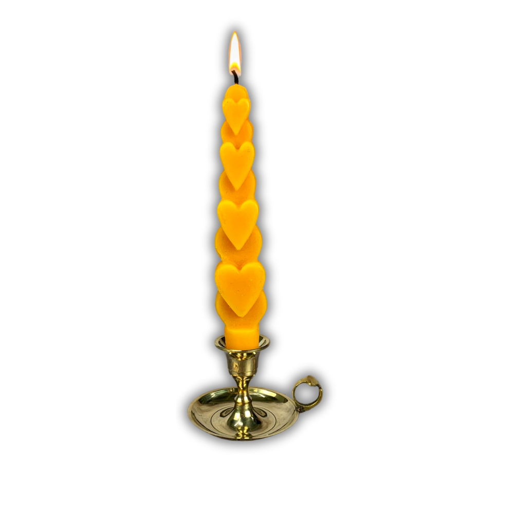 Beeswax Love Spell Heart Taper Candle
