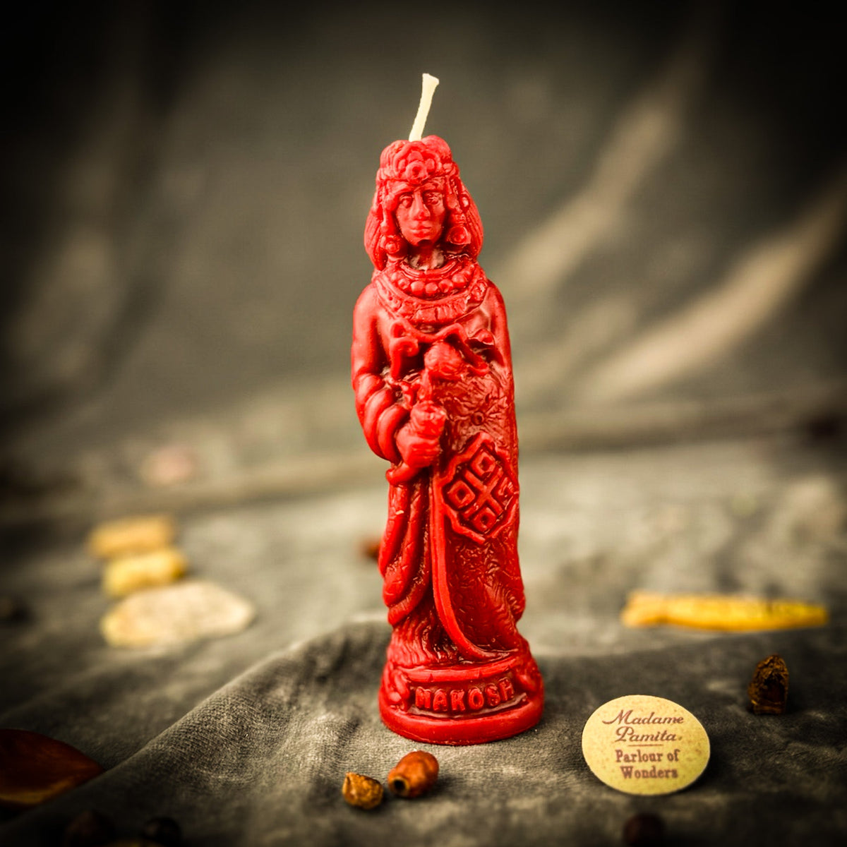 Beeswax Makosh Goddess Spell Candle | Abundance, Fertility & Destiny