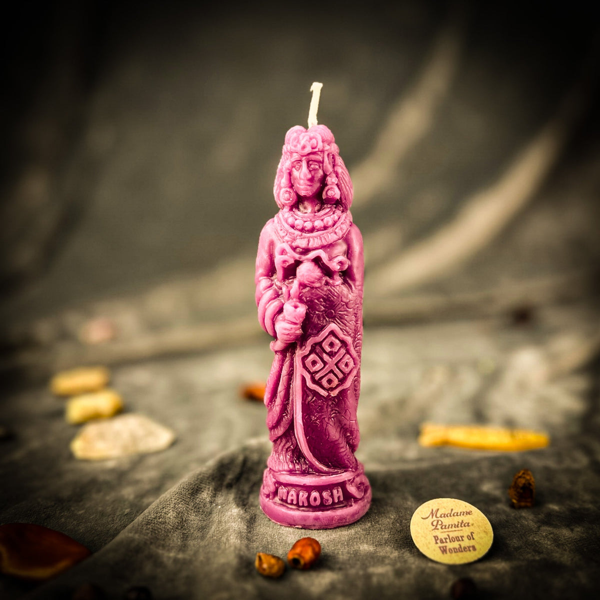 Beeswax Makosh Goddess Spell Candle | Abundance, Fertility & Destiny