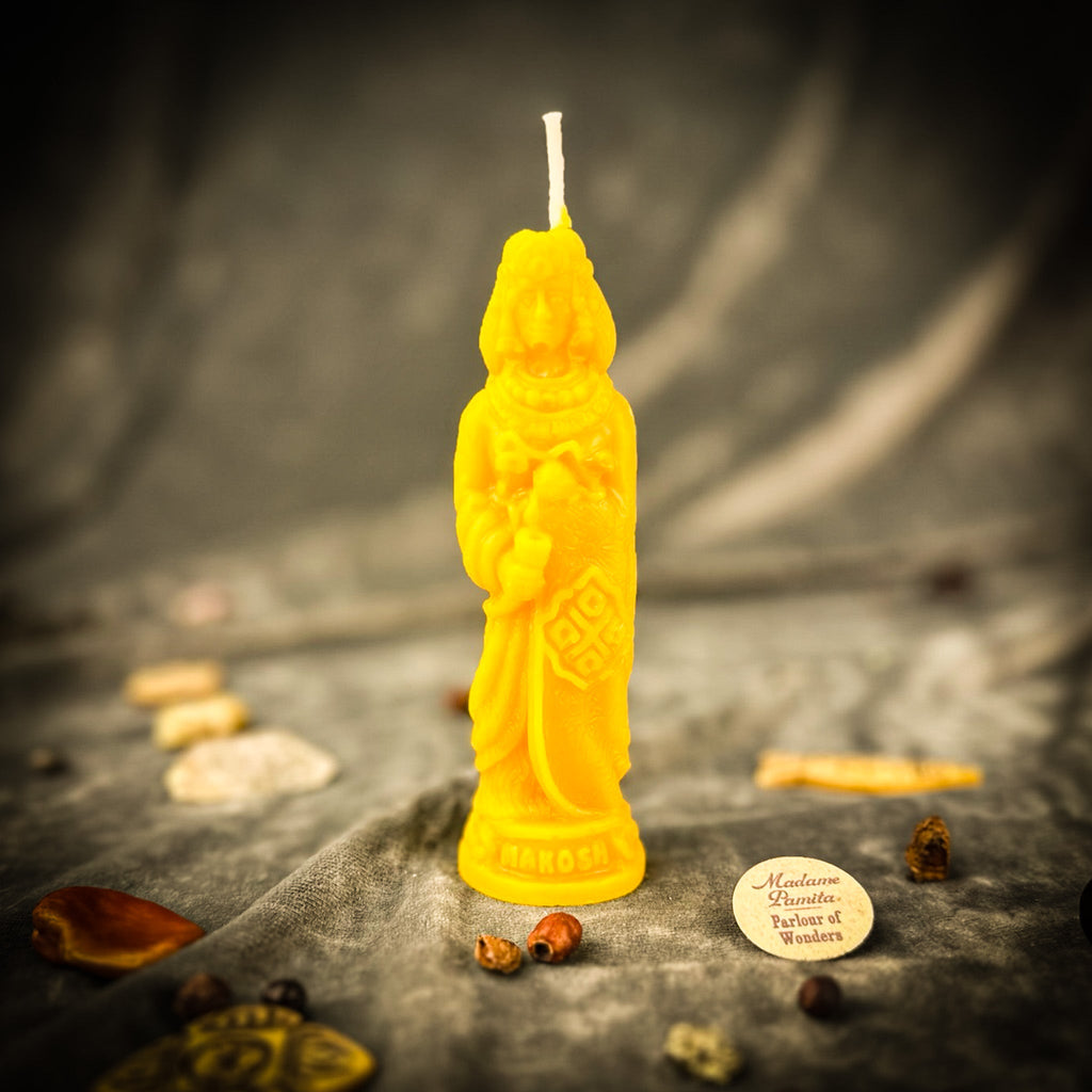 Beeswax Makosh Goddess Spell Candle | Abundance, Fertility & Destiny