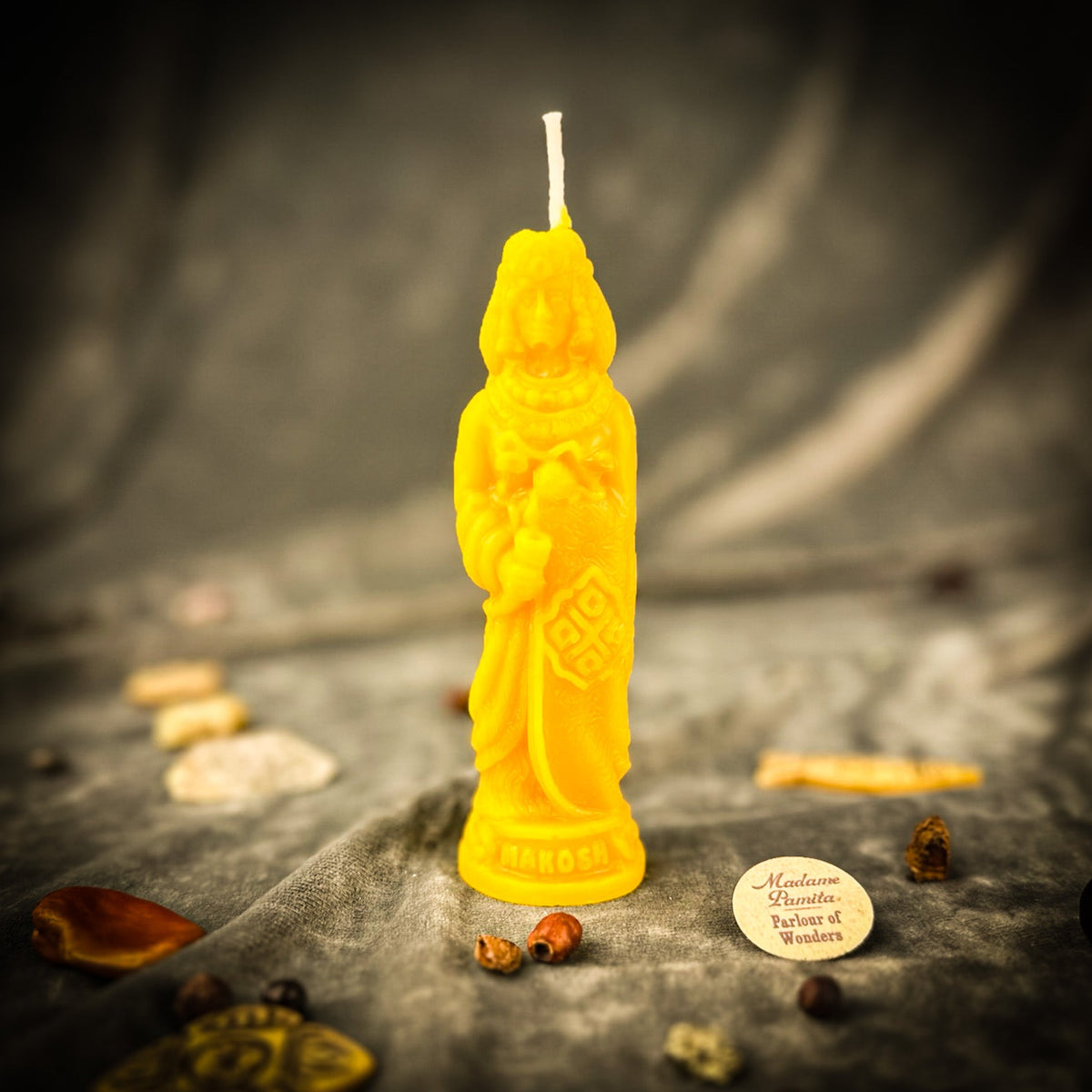 Beeswax Makosh Goddess Spell Candle | Abundance, Fertility & Destiny