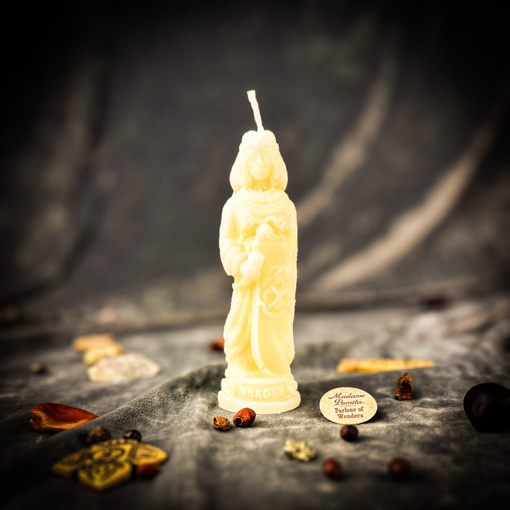 Beeswax Makosh Goddess Spell Candle | Abundance, Fertility & Destiny