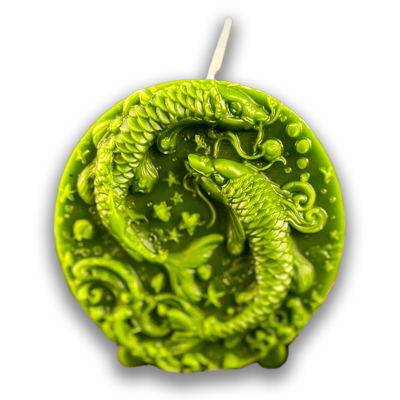 Beeswax Pisces Fish Zodiac Spell Candle