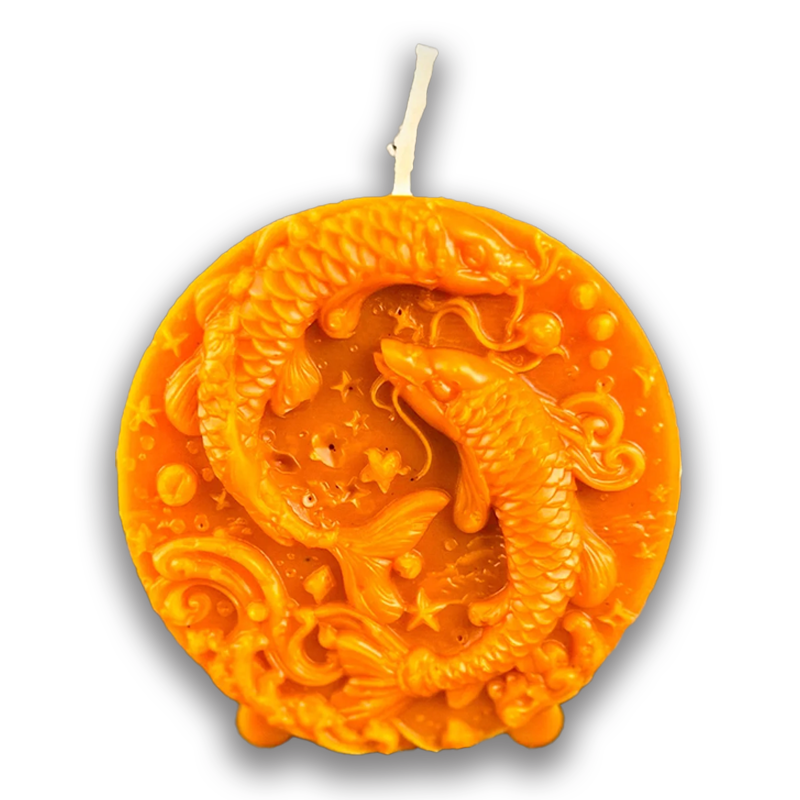 Beeswax Pisces Fish Zodiac Spell Candle