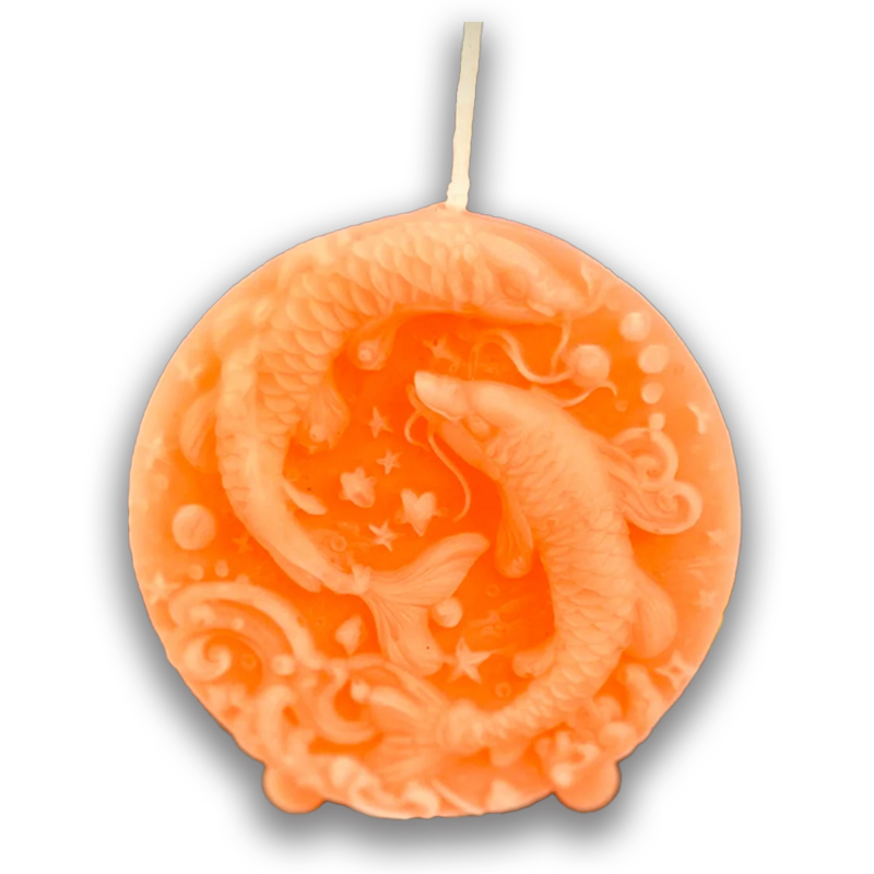 Beeswax Pisces Fish Zodiac Spell Candle