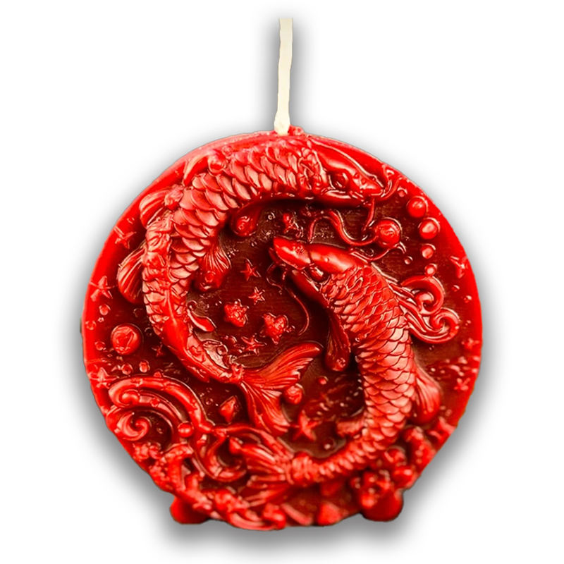 Beeswax Pisces Fish Zodiac Spell Candle
