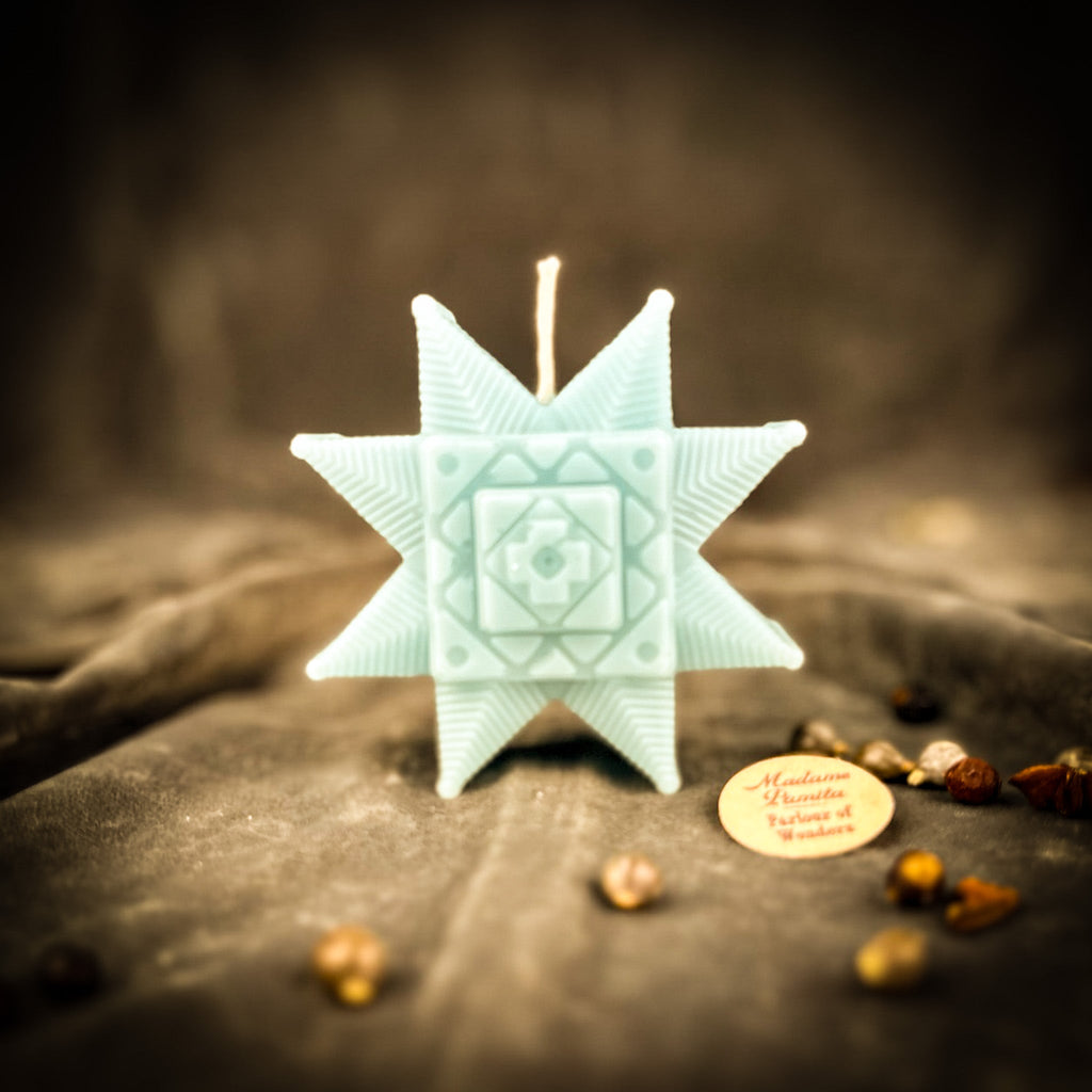 Beeswax Slavic Ruzha Sunburst Spell Candle