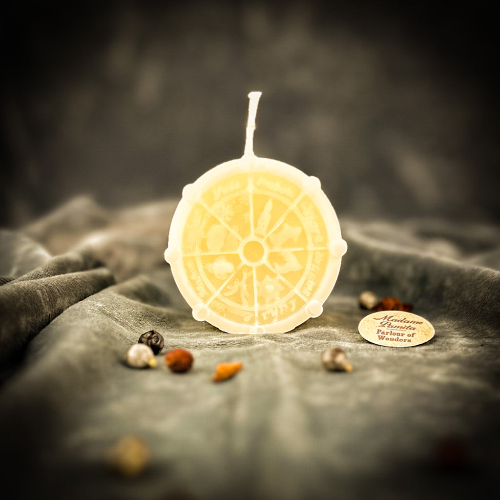 Beeswax Wheel of the Year Spell Candle