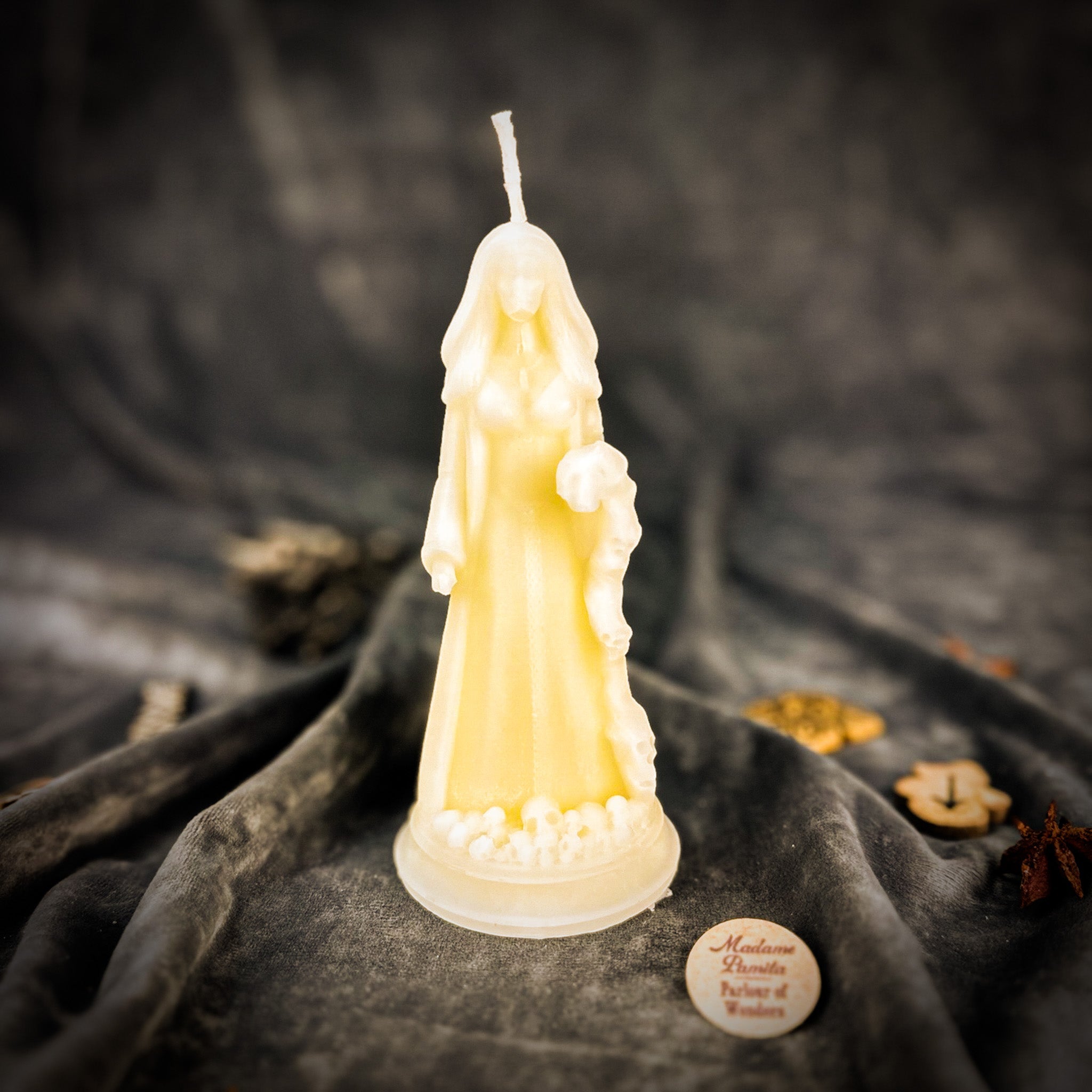 Beeswax Winter Goddess Mara Spell Candle
