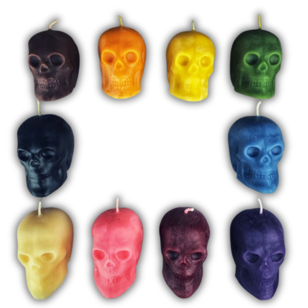 Beeswax Skull Spell Candle - Large