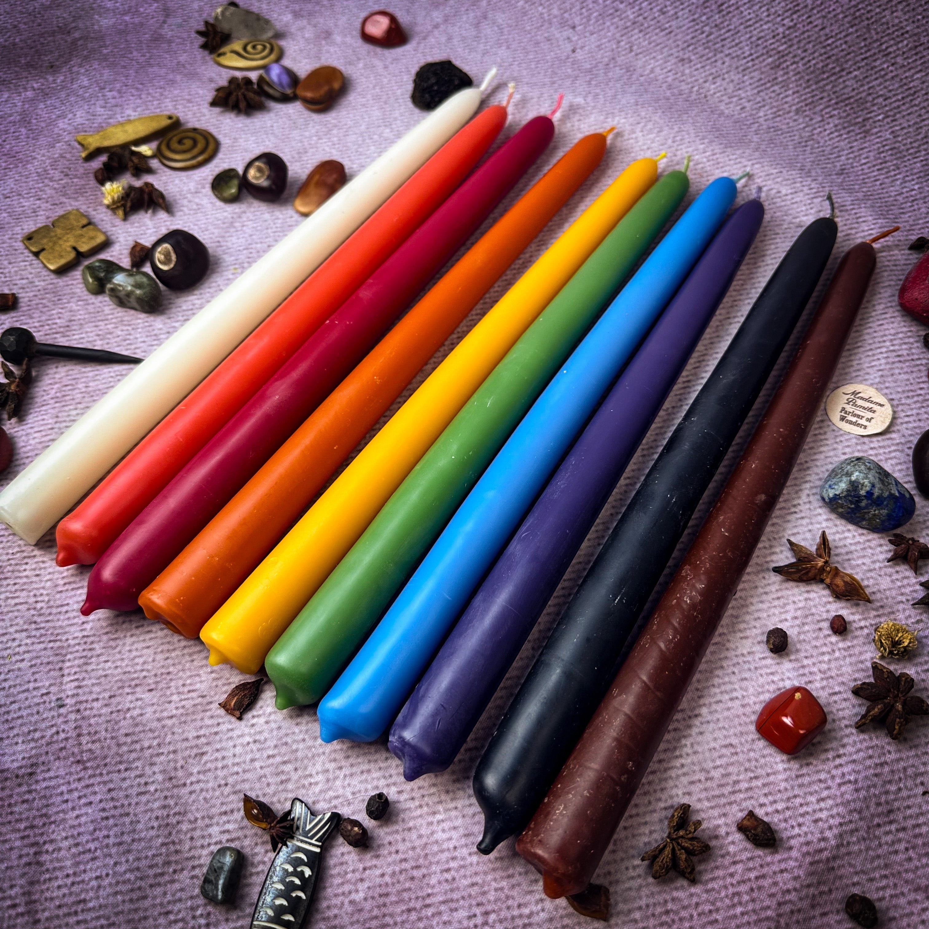 Set of 10 Beeswax Tapers
