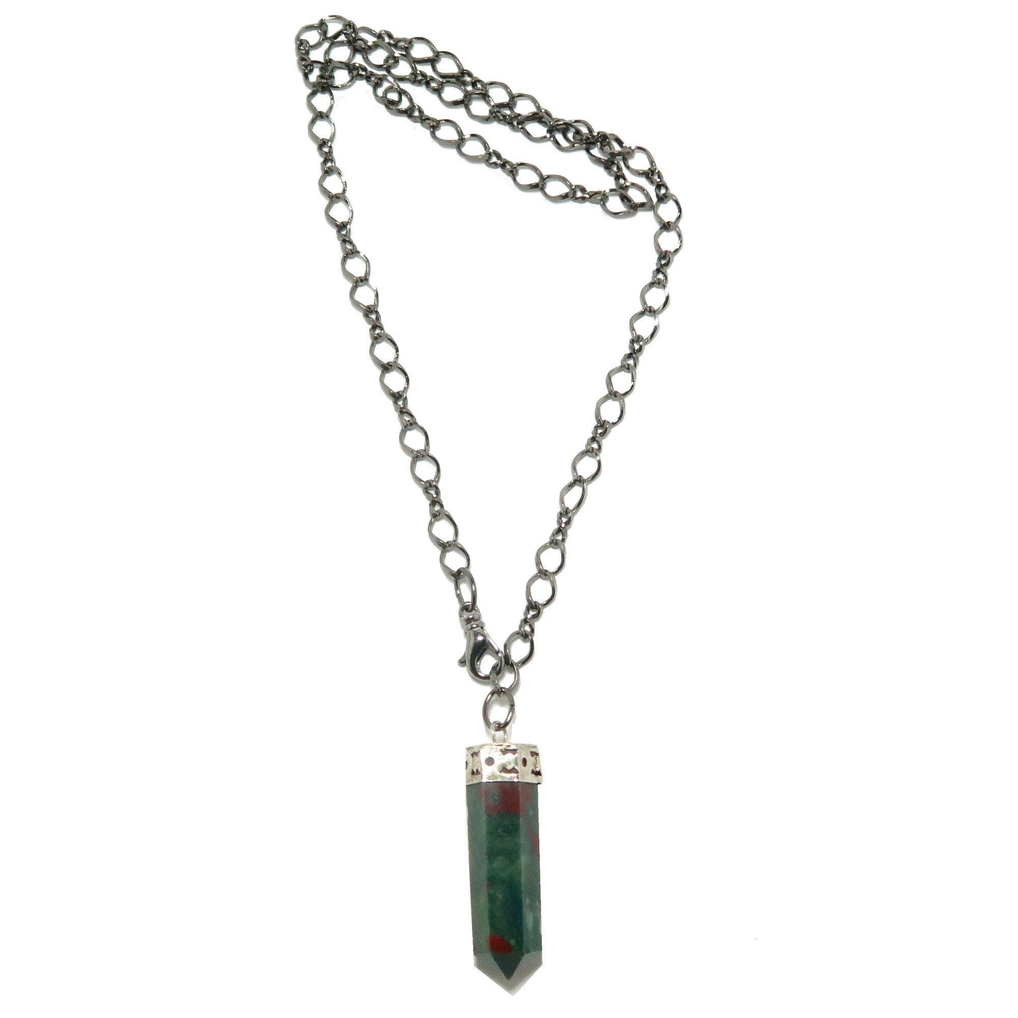 Bloodstone Necklace Pendulum On the Go Point