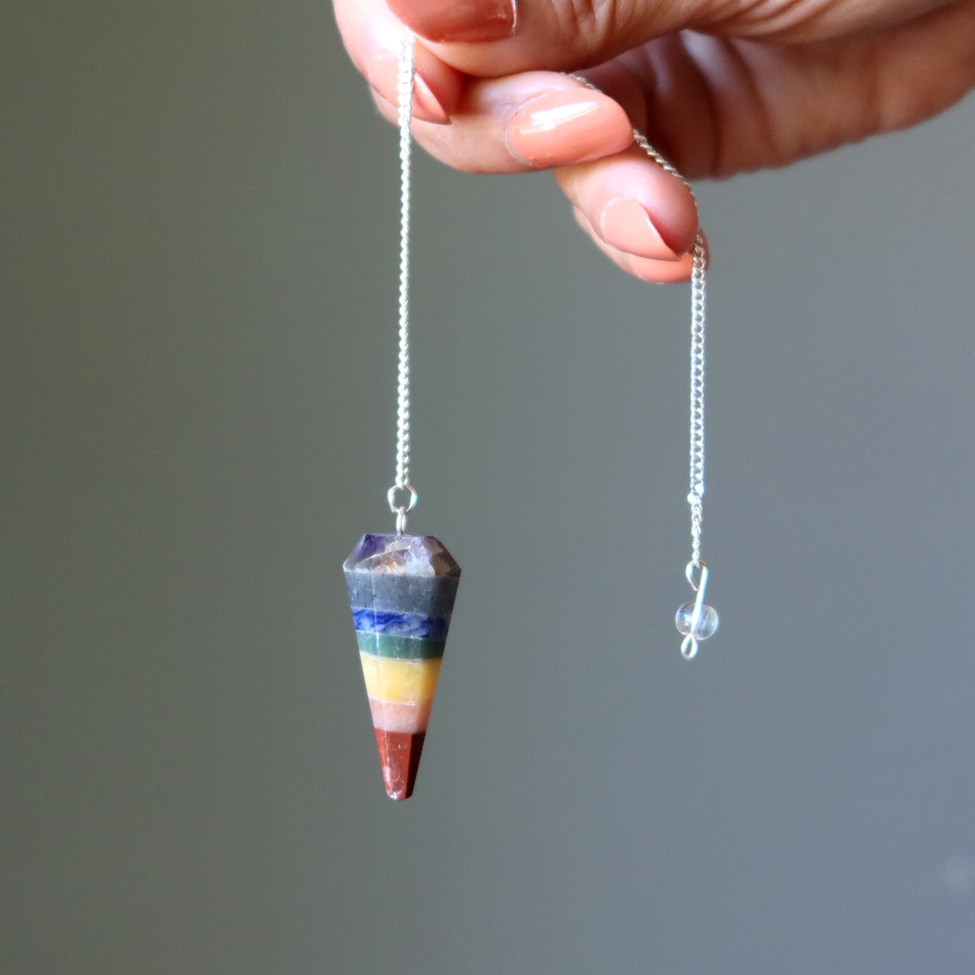 Chakra Pendulum 7 Layer Crystal Total Reiki Healing