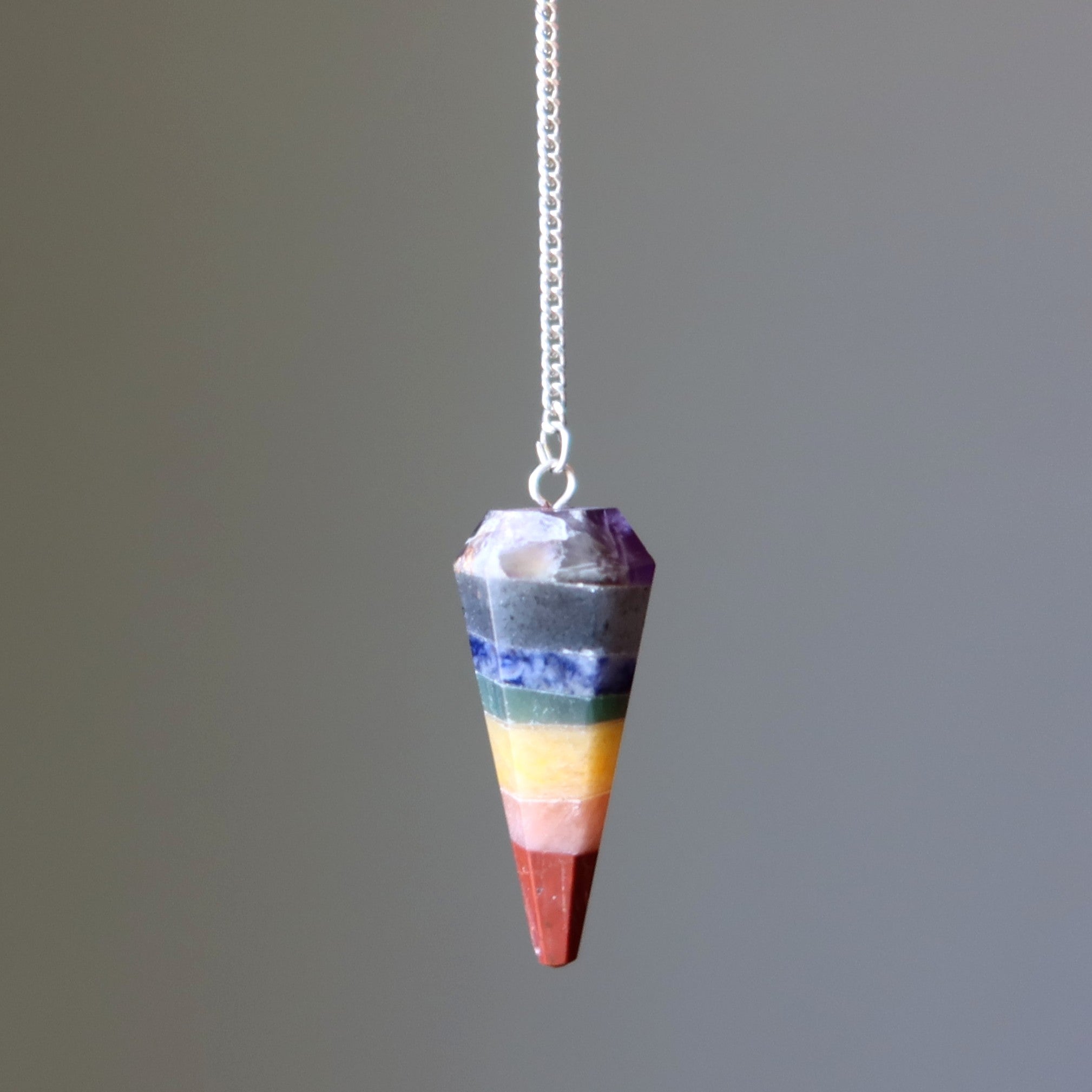 Chakra Pendulum 7 Layer Crystal Total Reiki Healing
