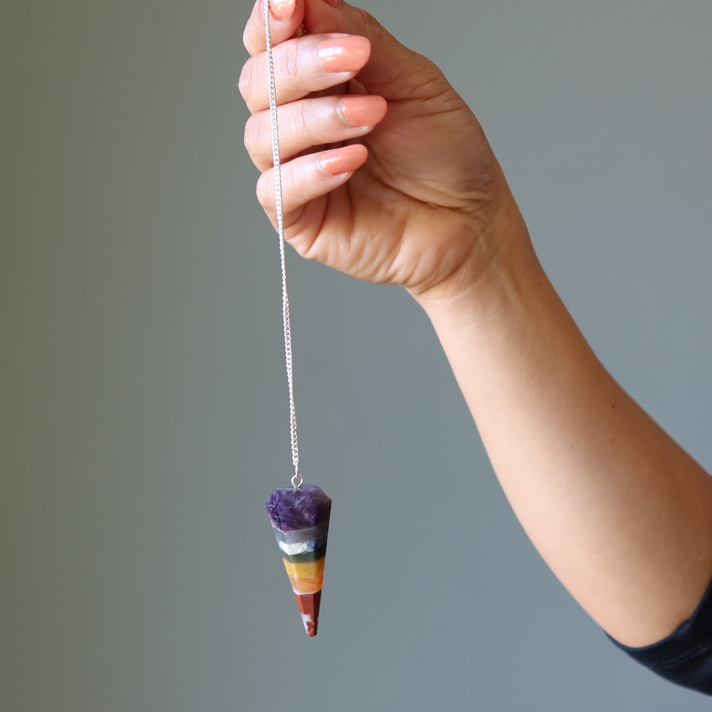 Chakra Pendulum 7 Layer Crystal Total Reiki Healing