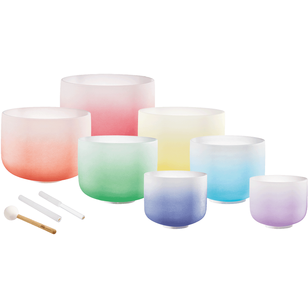 7 Chakra Color Quartz Crystal Singing Bowls Set (8"-14")