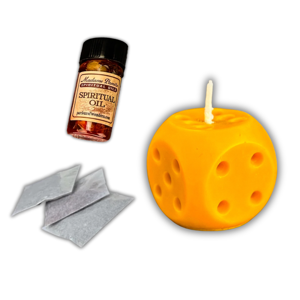 Lucky Dice Candle Spell Kit - Gambling Luck & Good Fortune