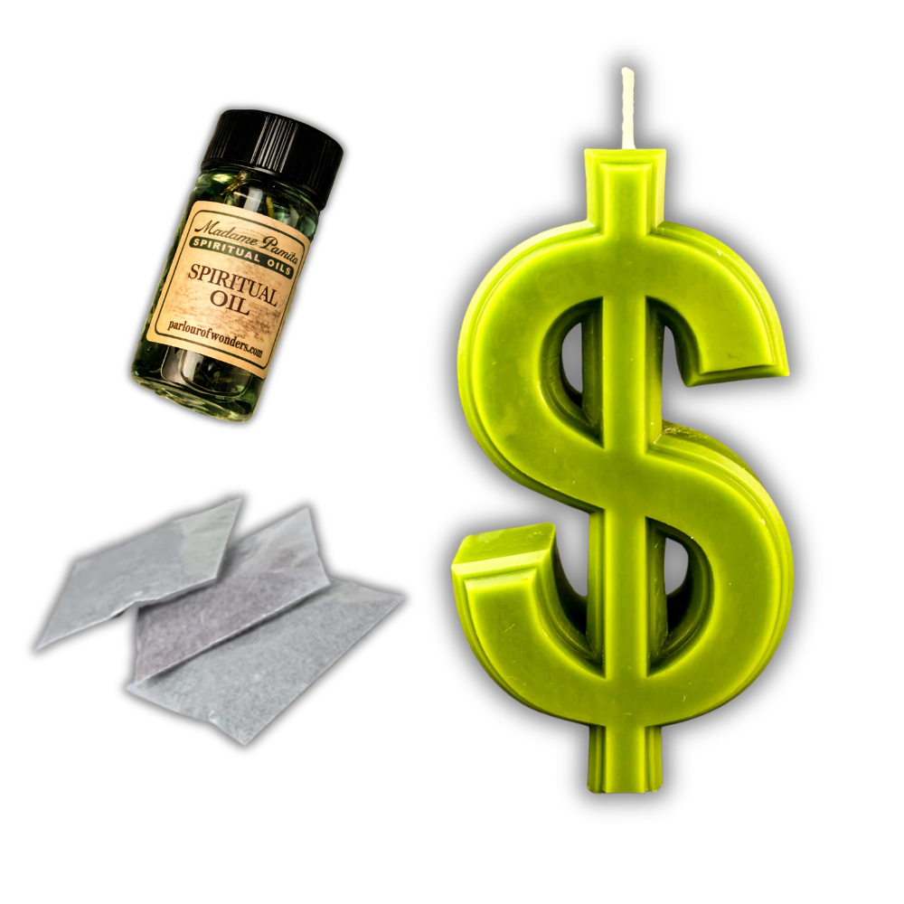 Dollar Sign Candle Spell Kit - Wealth & Luxury Magic