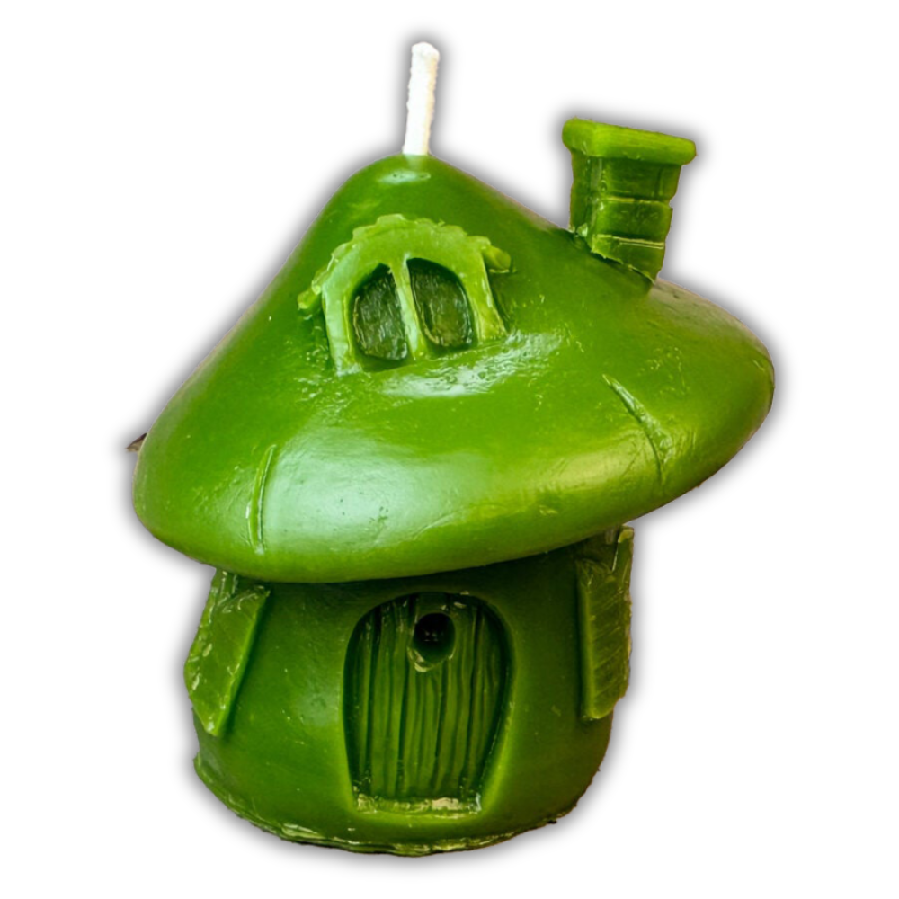 Beeswax Mushroom Fairy Hut Spell Candle