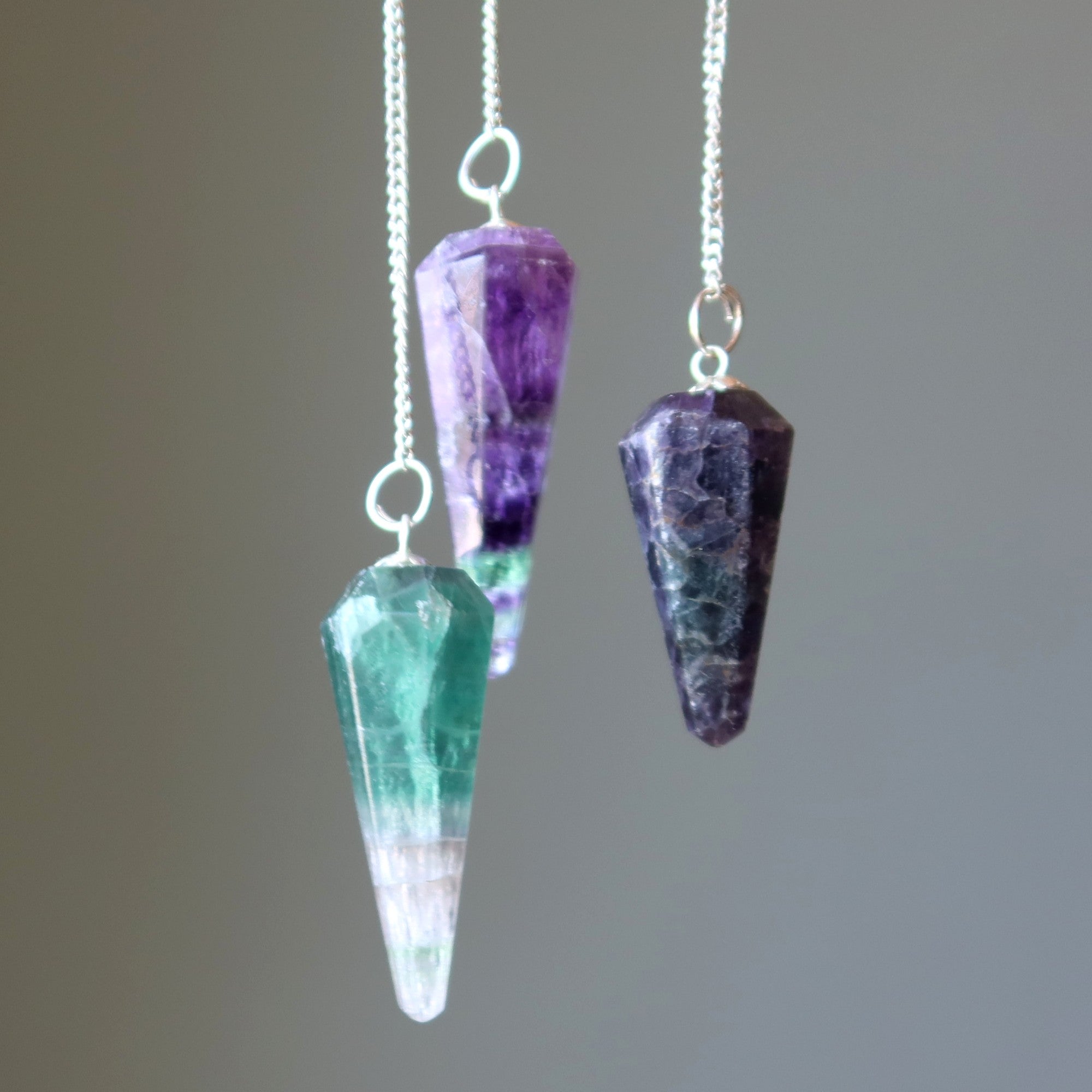 Fluorite Pendulum Purple Green Focus Crystal