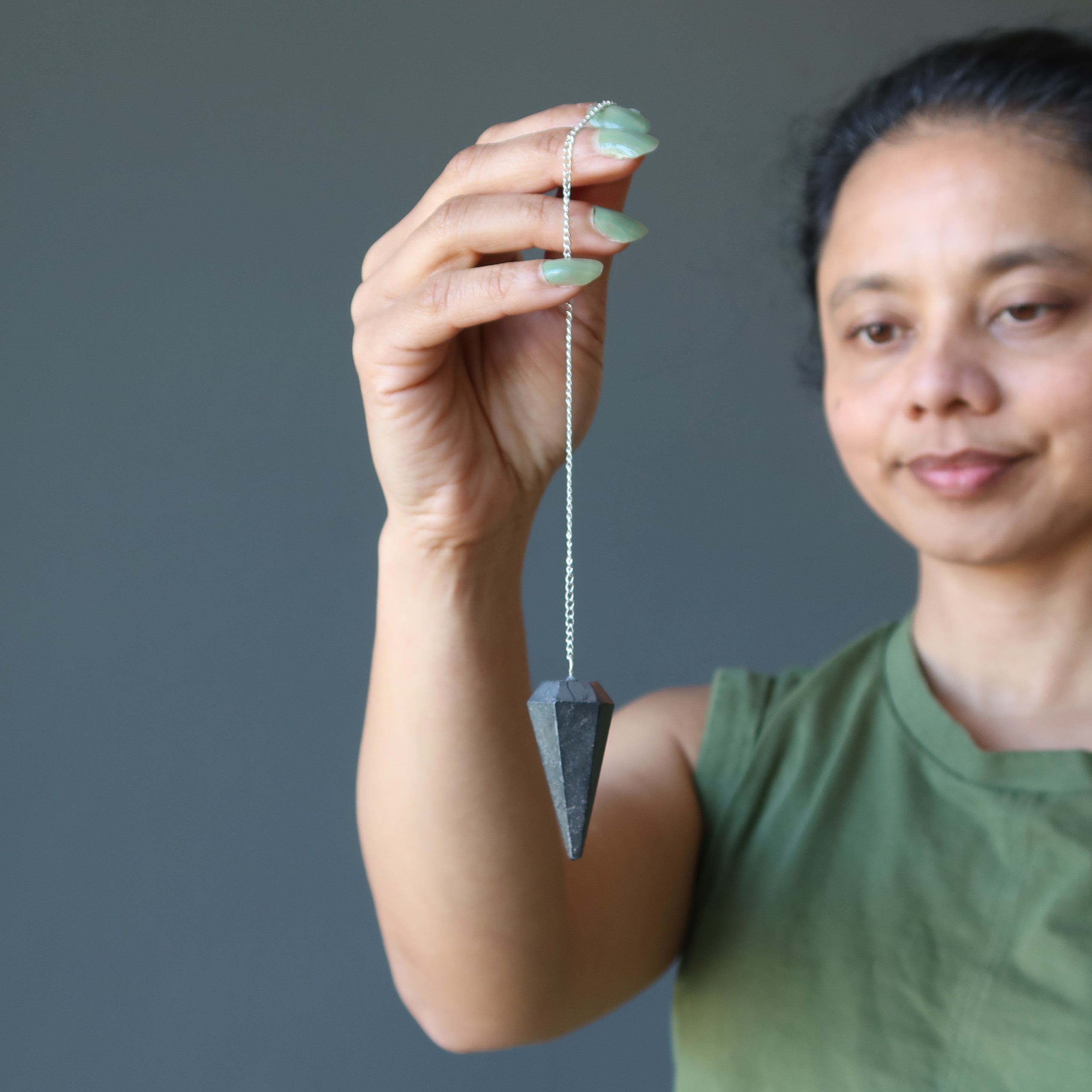 Hematite Pendulum Open Mind Dowsing Stone of Truth