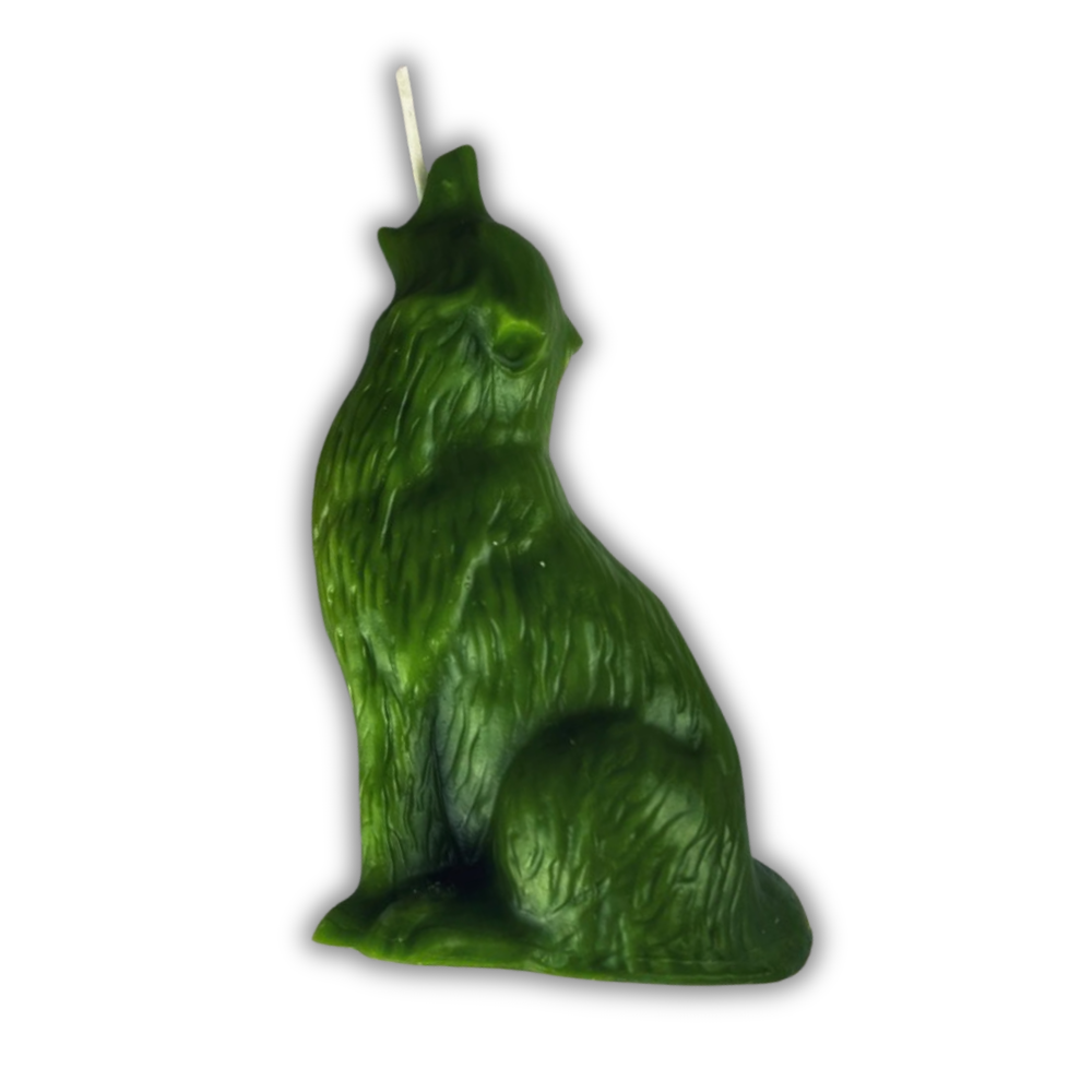 Beeswax Howling Wolf Spell Candle