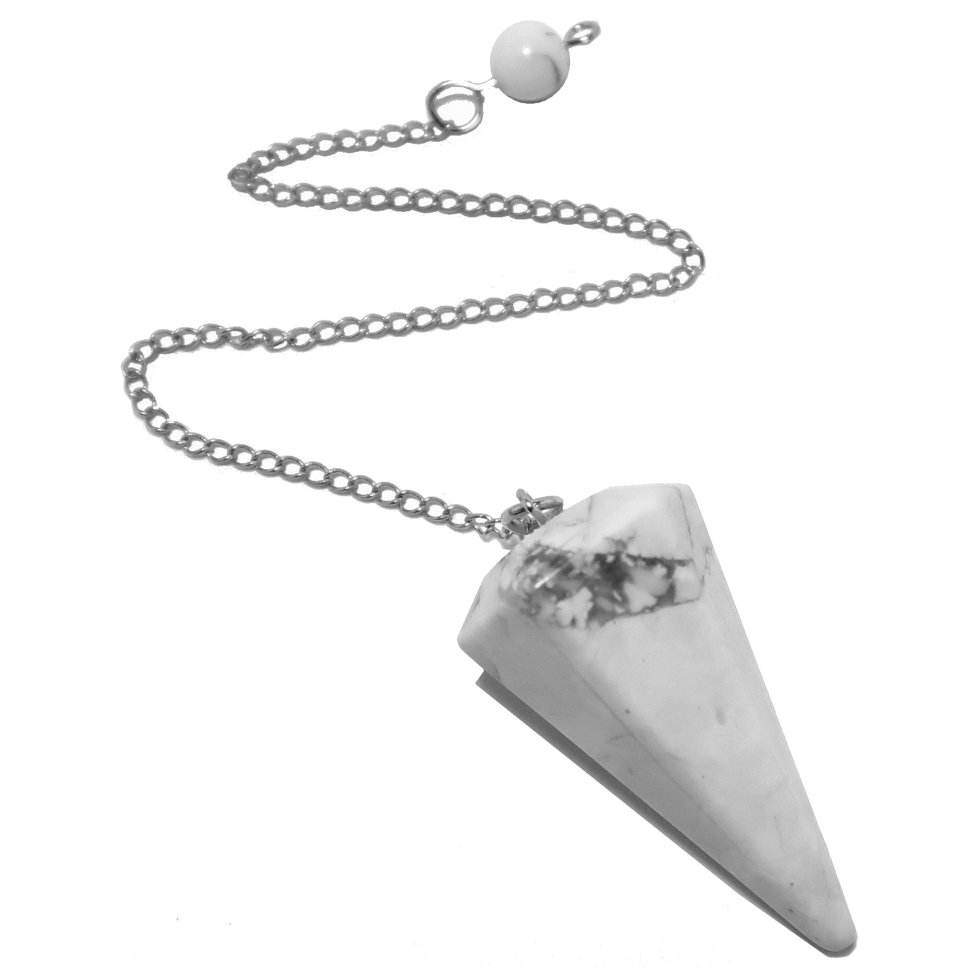 Howlite Pendulum White Do or Don't Dowsing Crystal