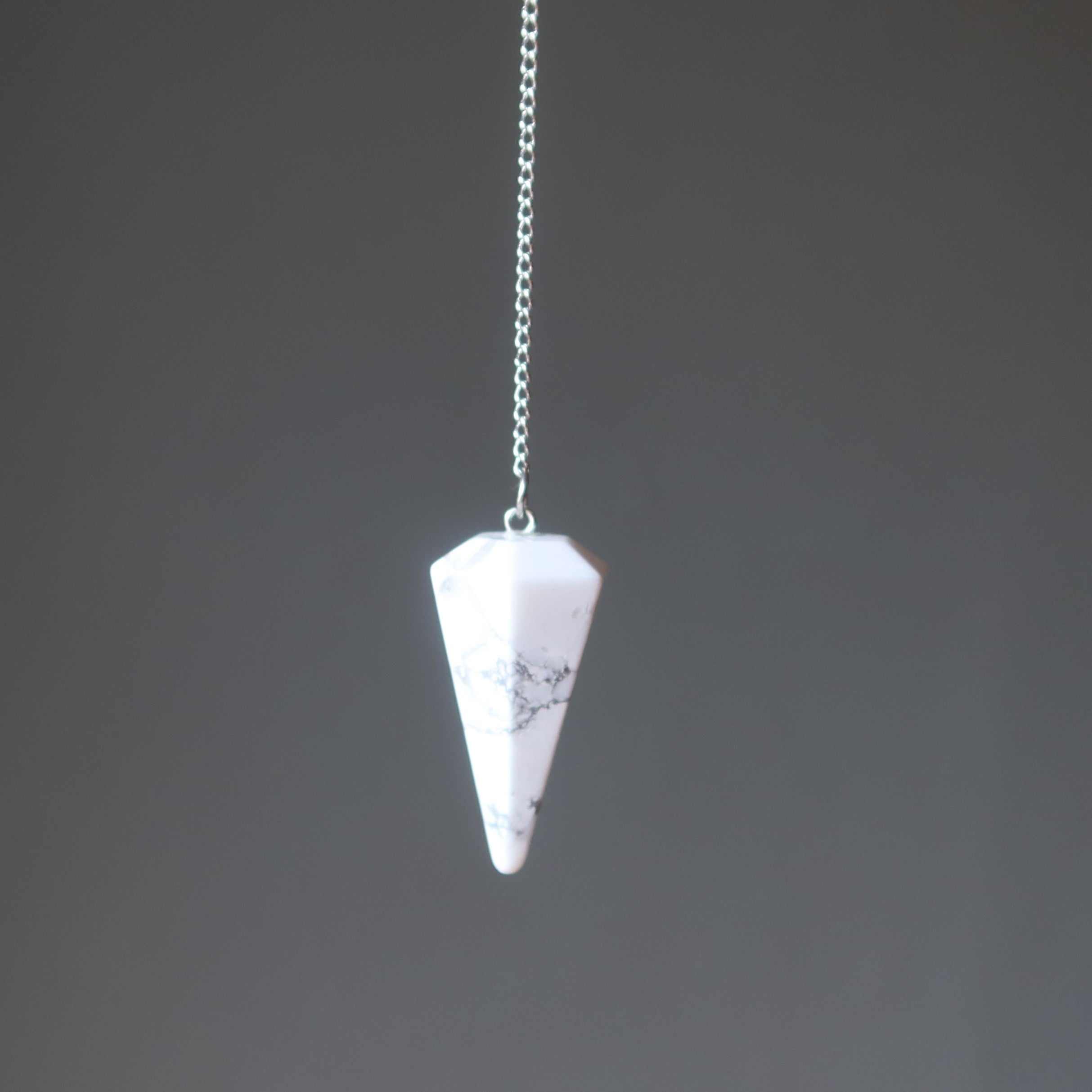 Howlite Pendulum White Do or Don't Dowsing Crystal