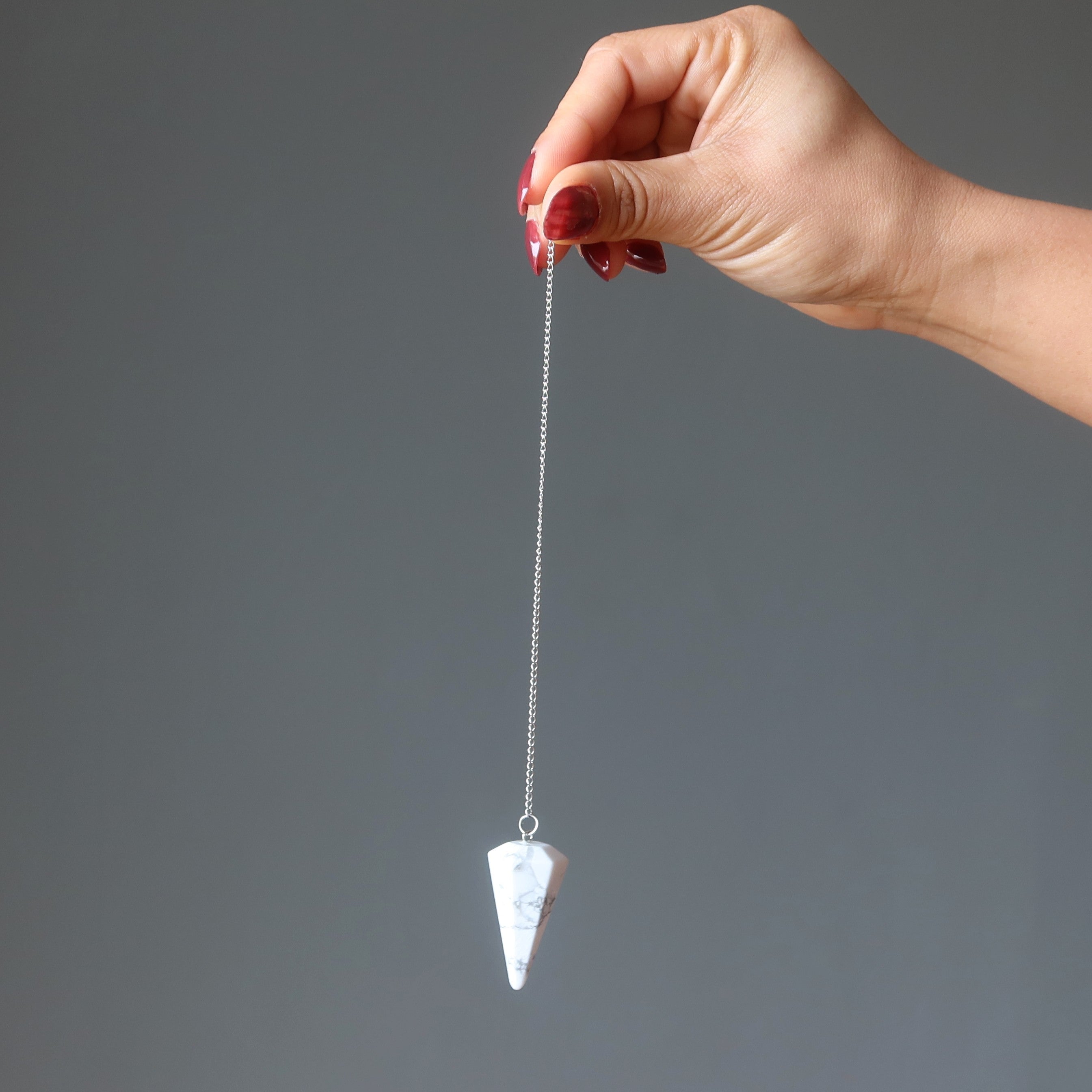 Howlite Pendulum White Do or Don't Dowsing Crystal
