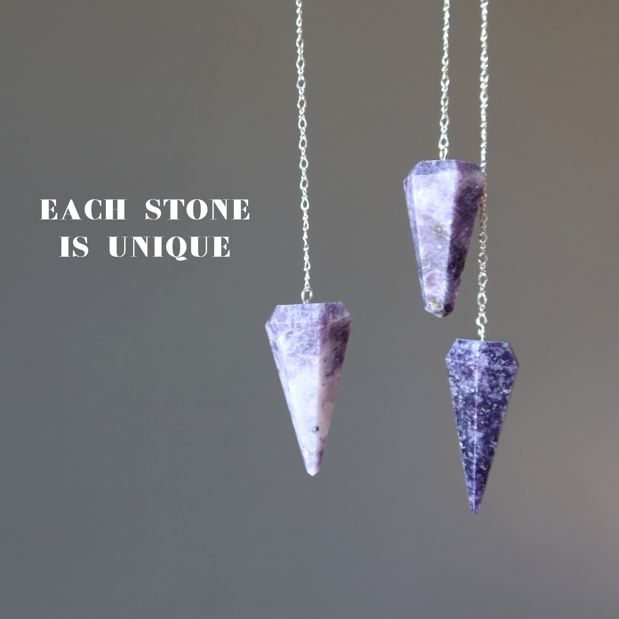 Lepidolite Pendulum Spiritual Spark Sterling Silver
