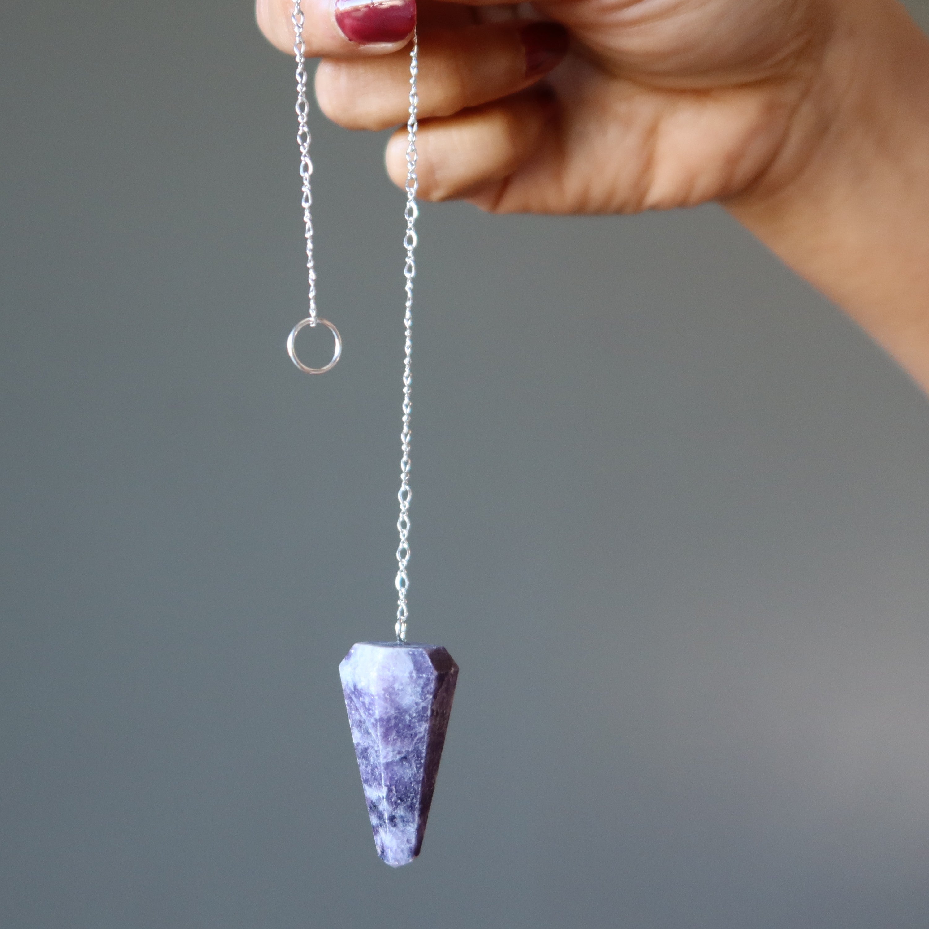 Lepidolite Pendulum Spiritual Spark Sterling Silver