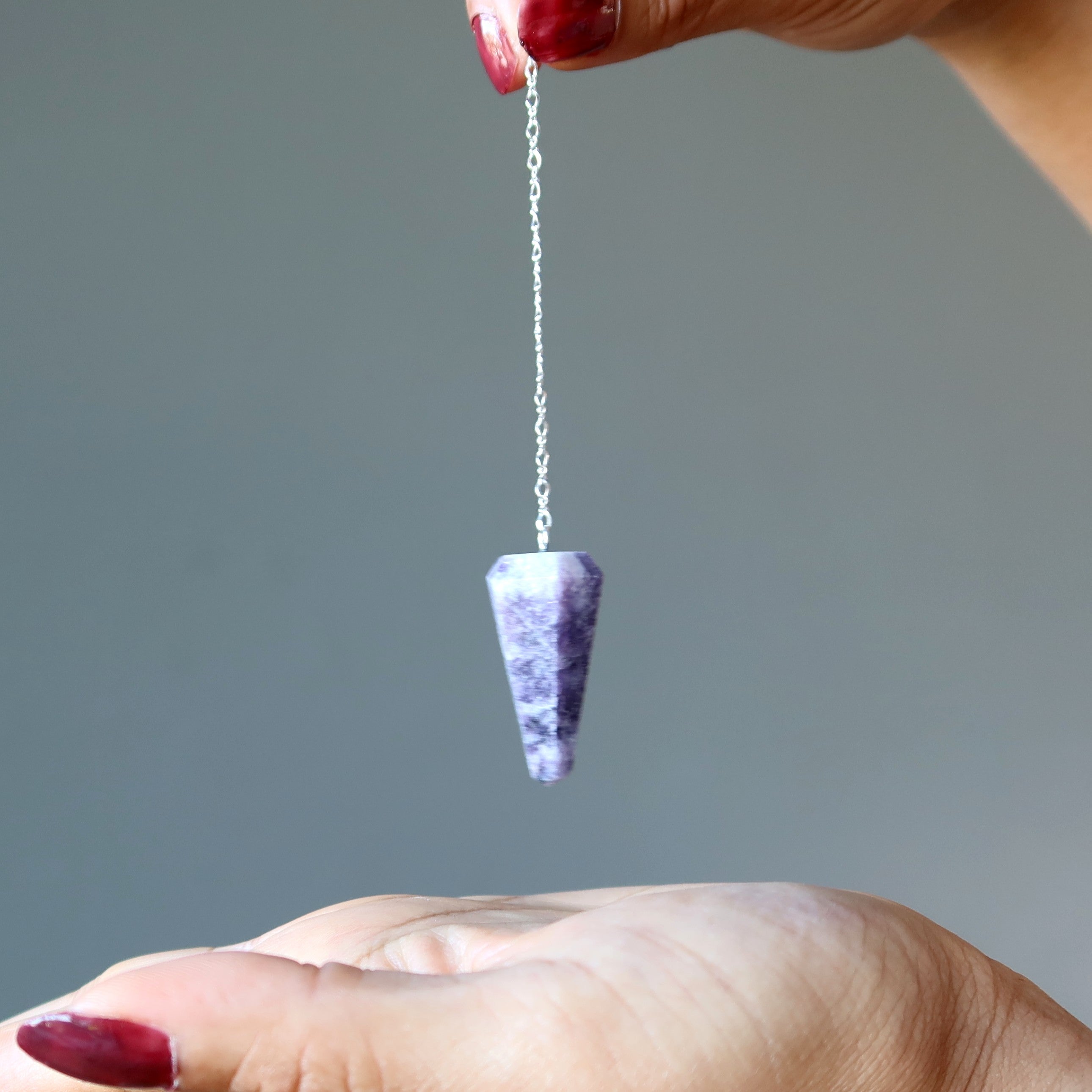 Lepidolite Pendulum Spiritual Spark Sterling Silver