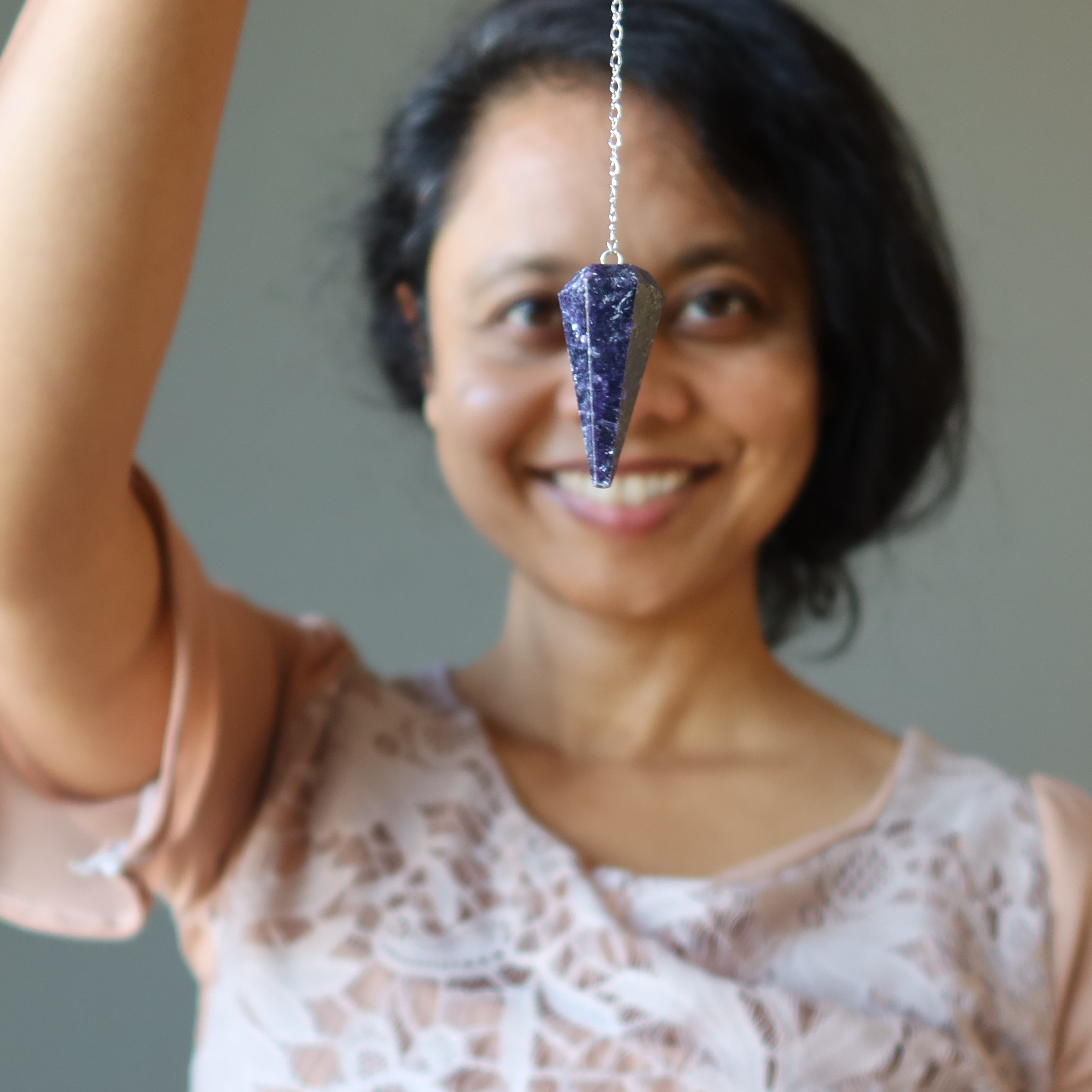 Lepidolite Pendulum Spiritual Spark Sterling Silver