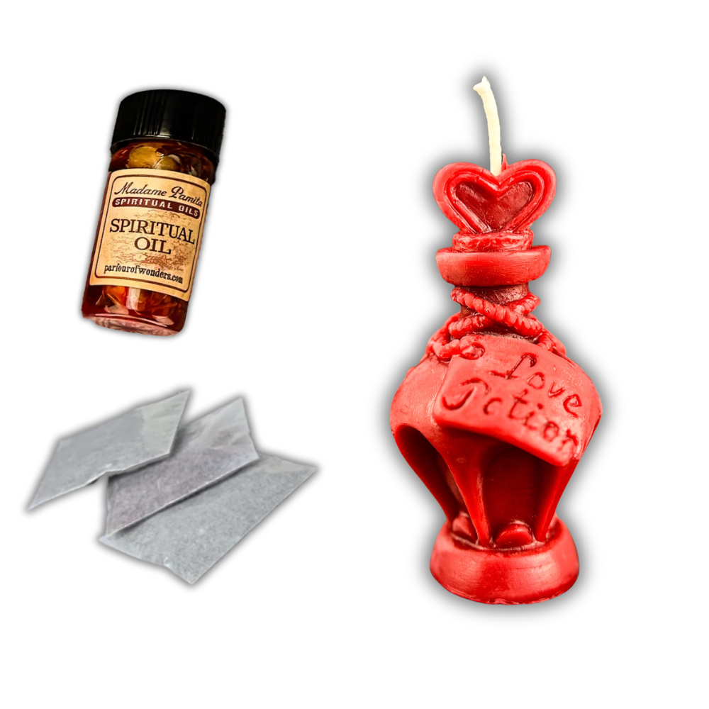 Love Potion Bottle Candle Spell Kit - Enchant & Attract Romantic Love