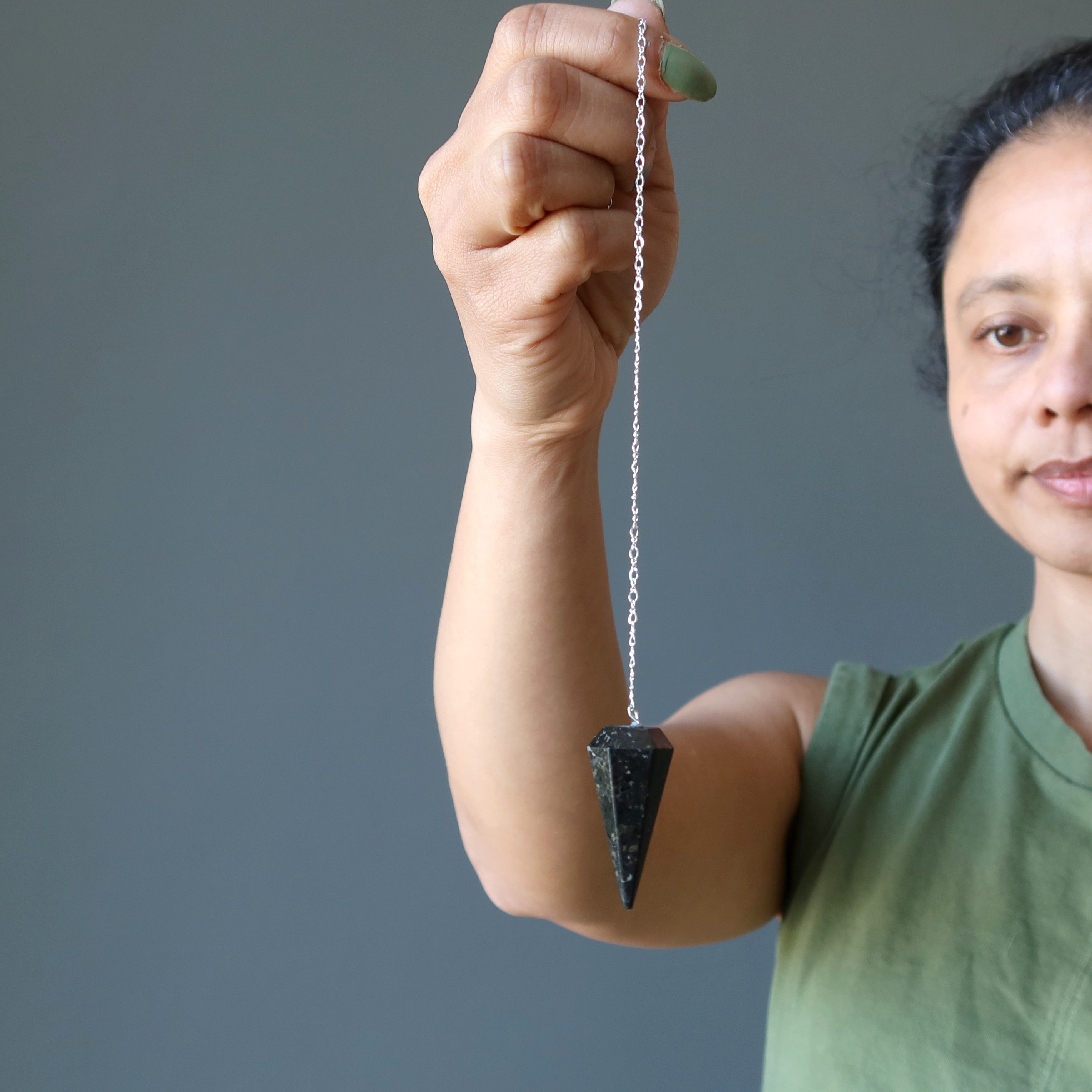 Nuummite Pendulum Mysteries Sterling Silver