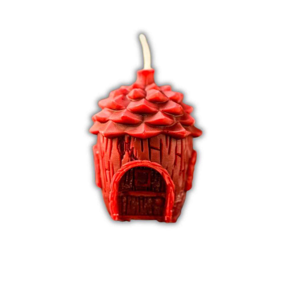 Beeswax Pinecone of Protection Fairy Hut Candle