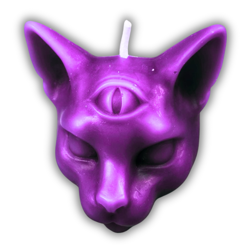 Beeswax Psychic Cat Spell Candle - Open Up Intuition
