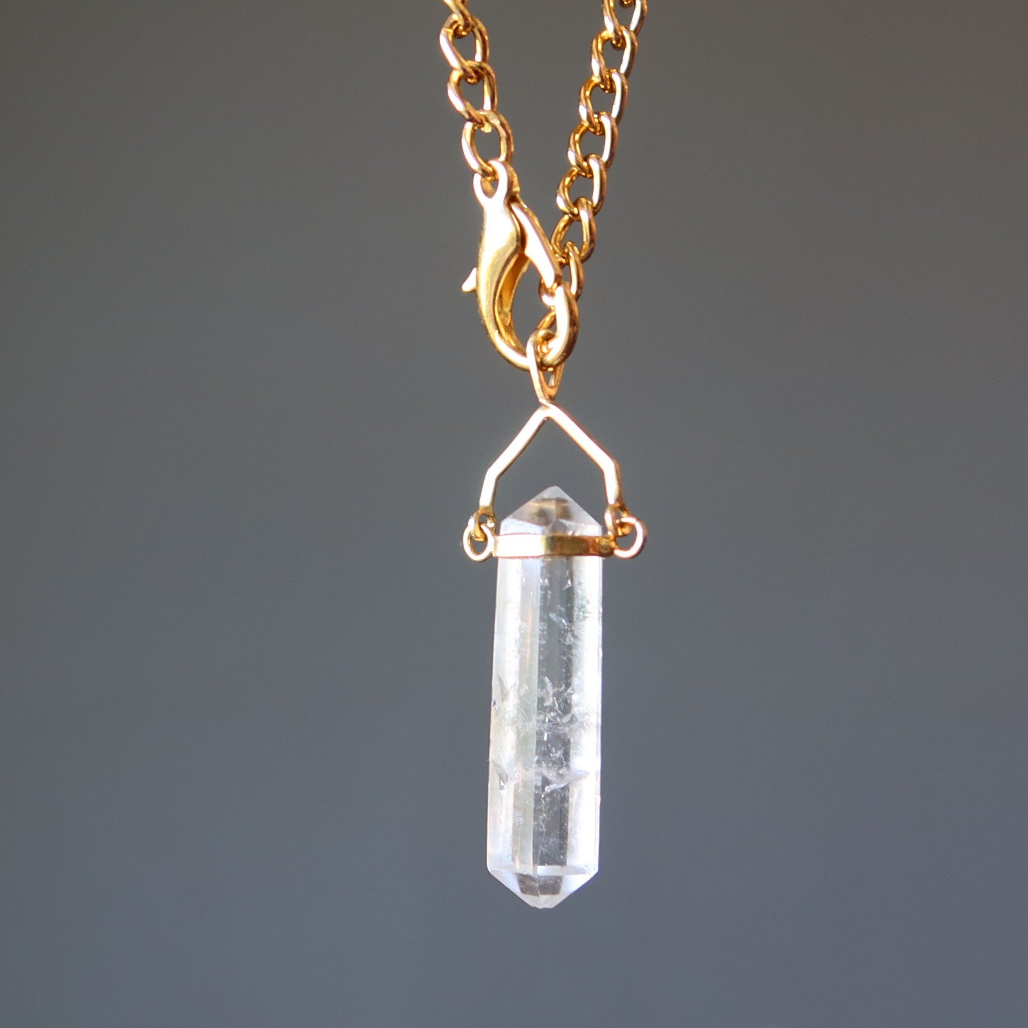 Clear Quartz Necklace Convertible Point Pendulum