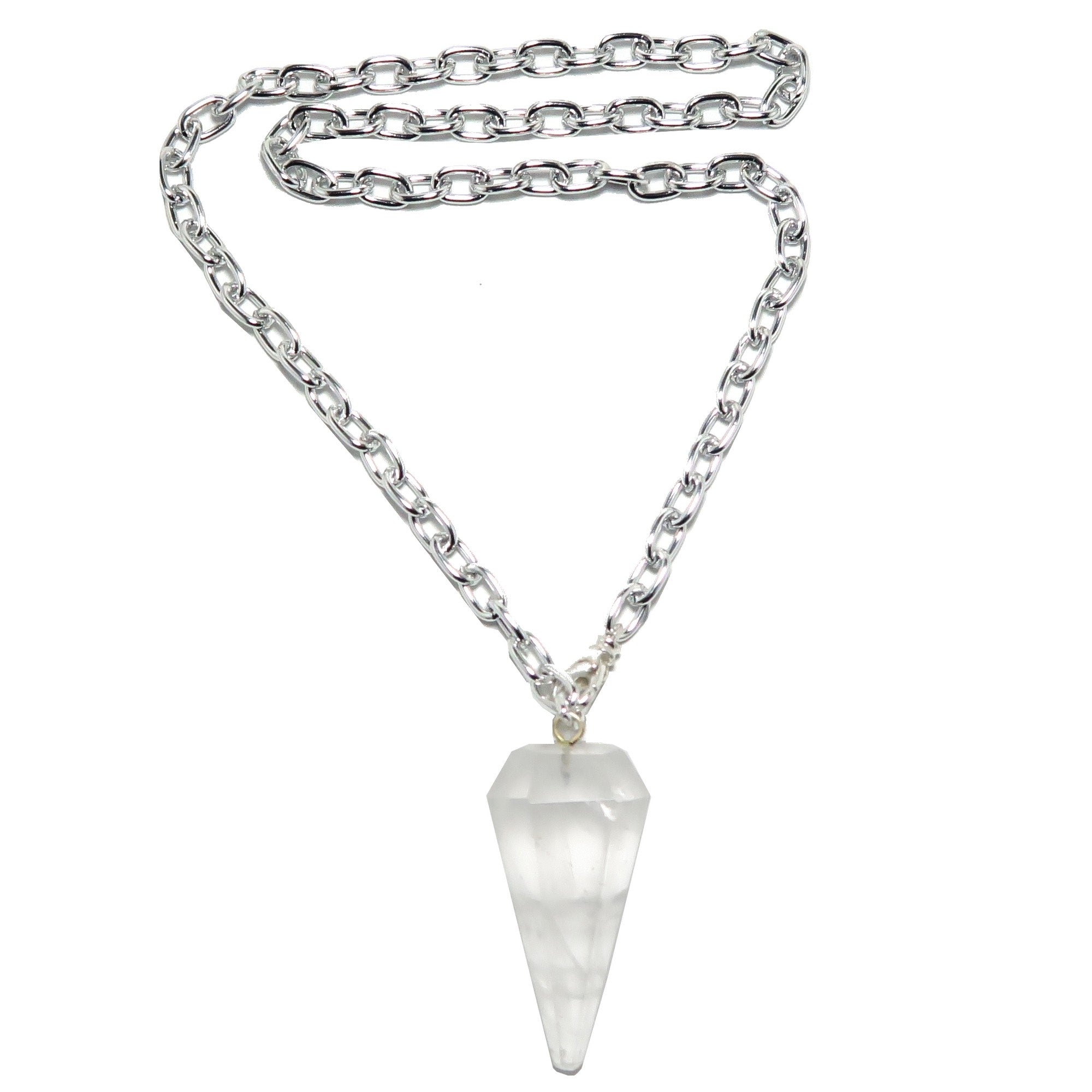 Clear Quartz Necklace Pendulum On the Go Healer