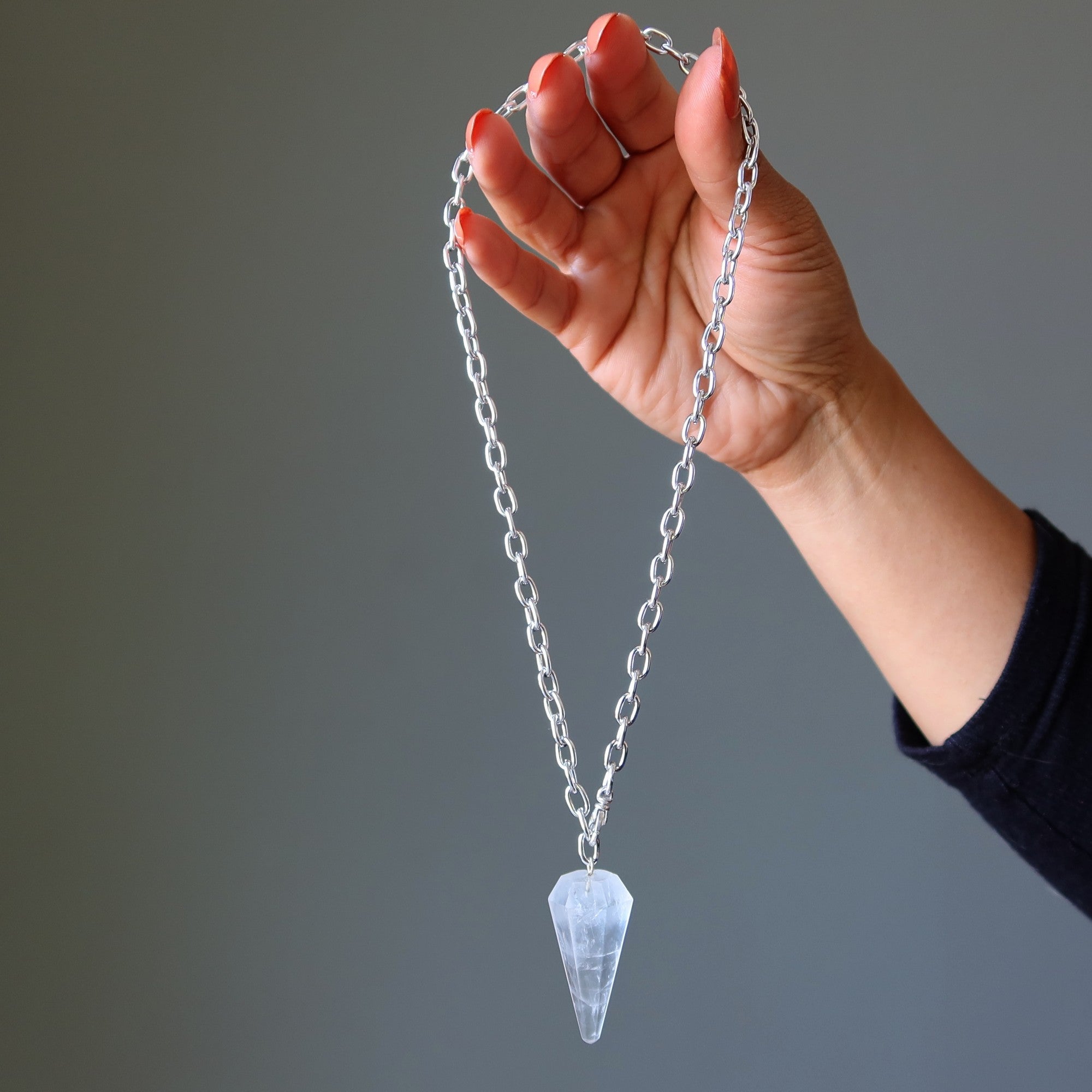 Clear Quartz Necklace Pendulum On the Go Healer