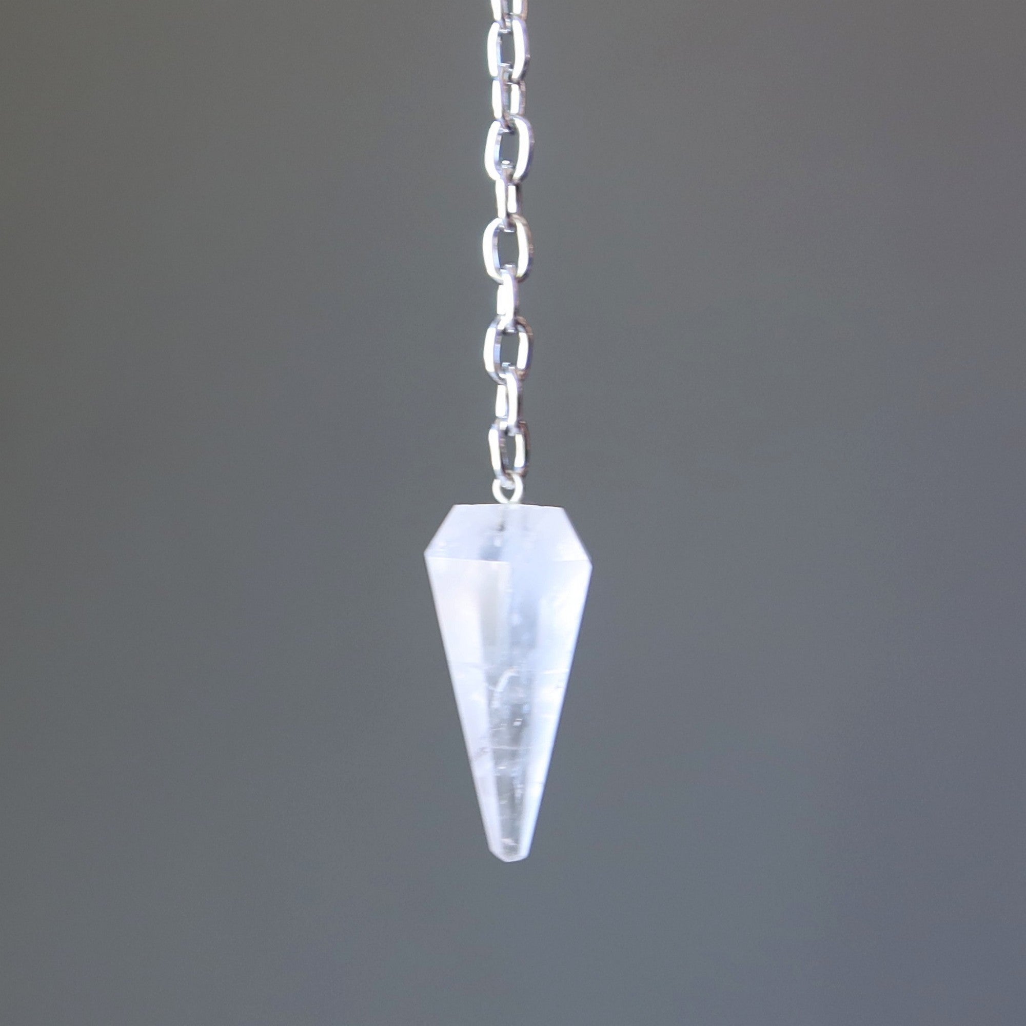 Clear Quartz Necklace Pendulum On the Go Healer