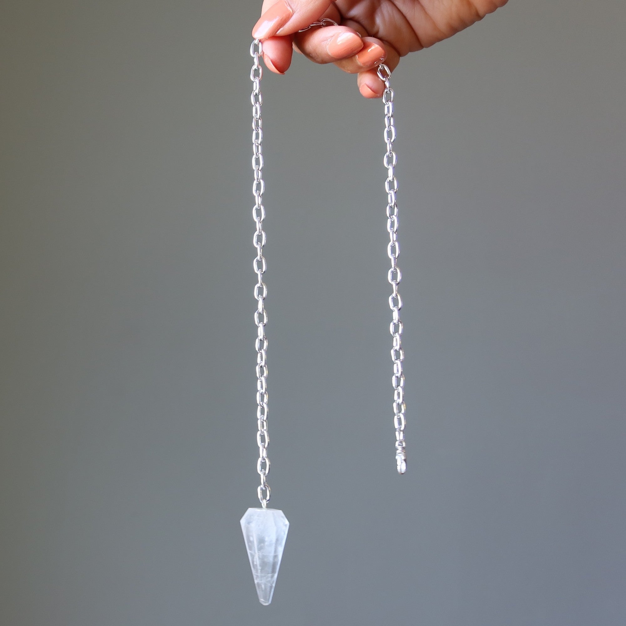 Clear Quartz Necklace Pendulum On the Go Healer