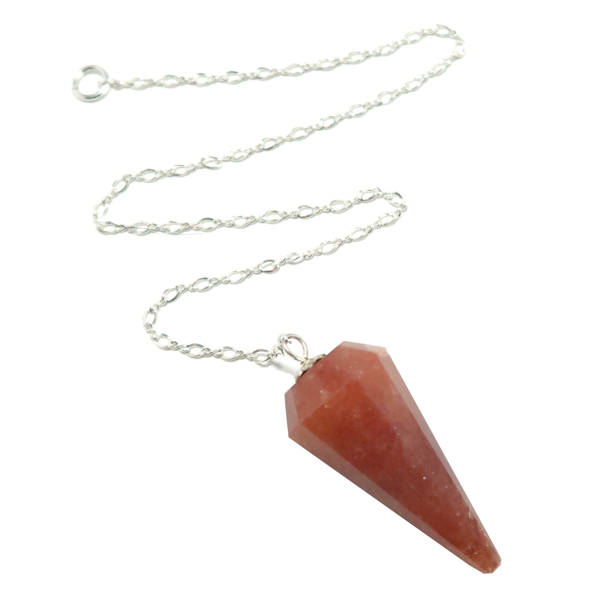 Red Fire Quartz Pendulum Light the Way Sterling Silver
