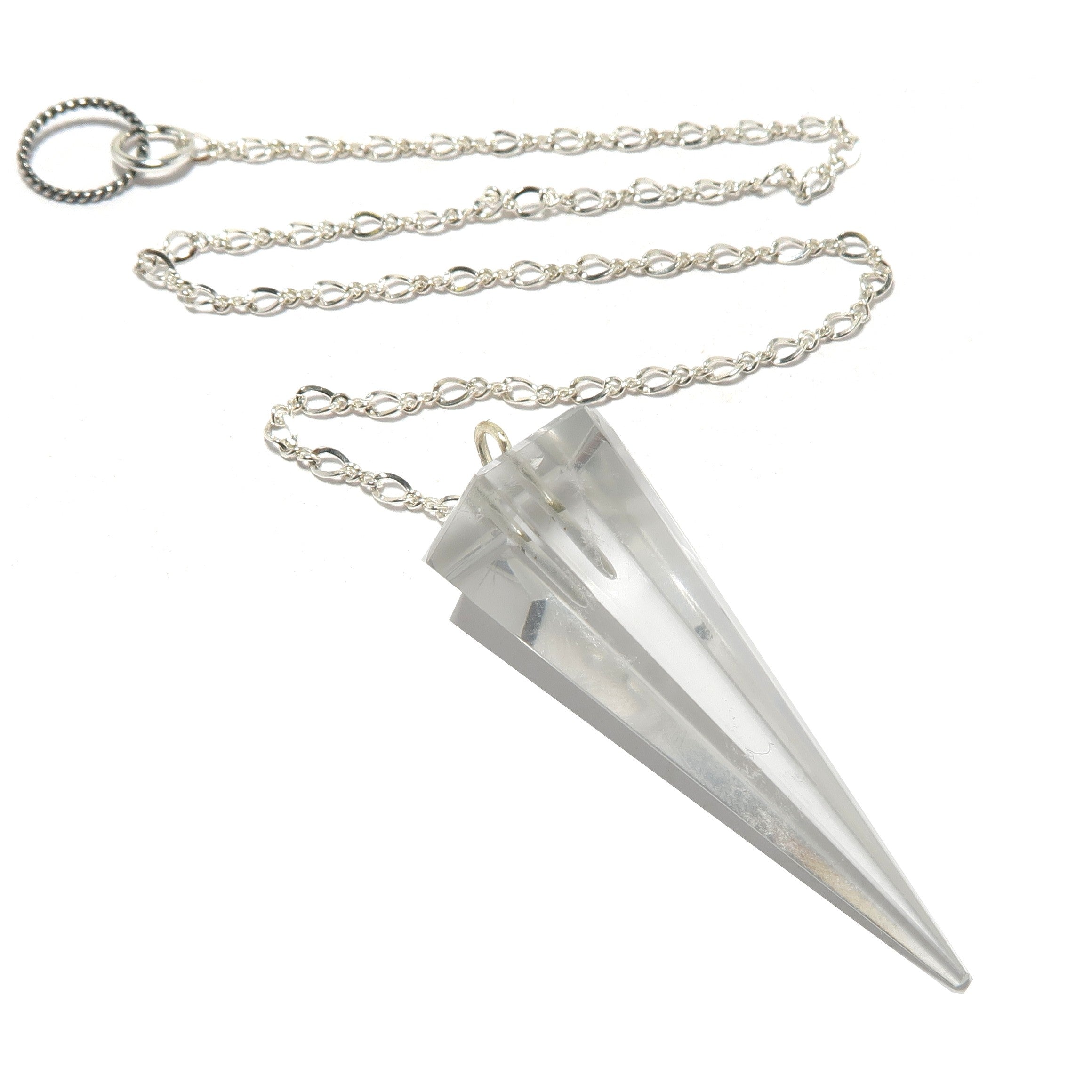 Clear Quartz Pendulum Crystal Sterling Silver
