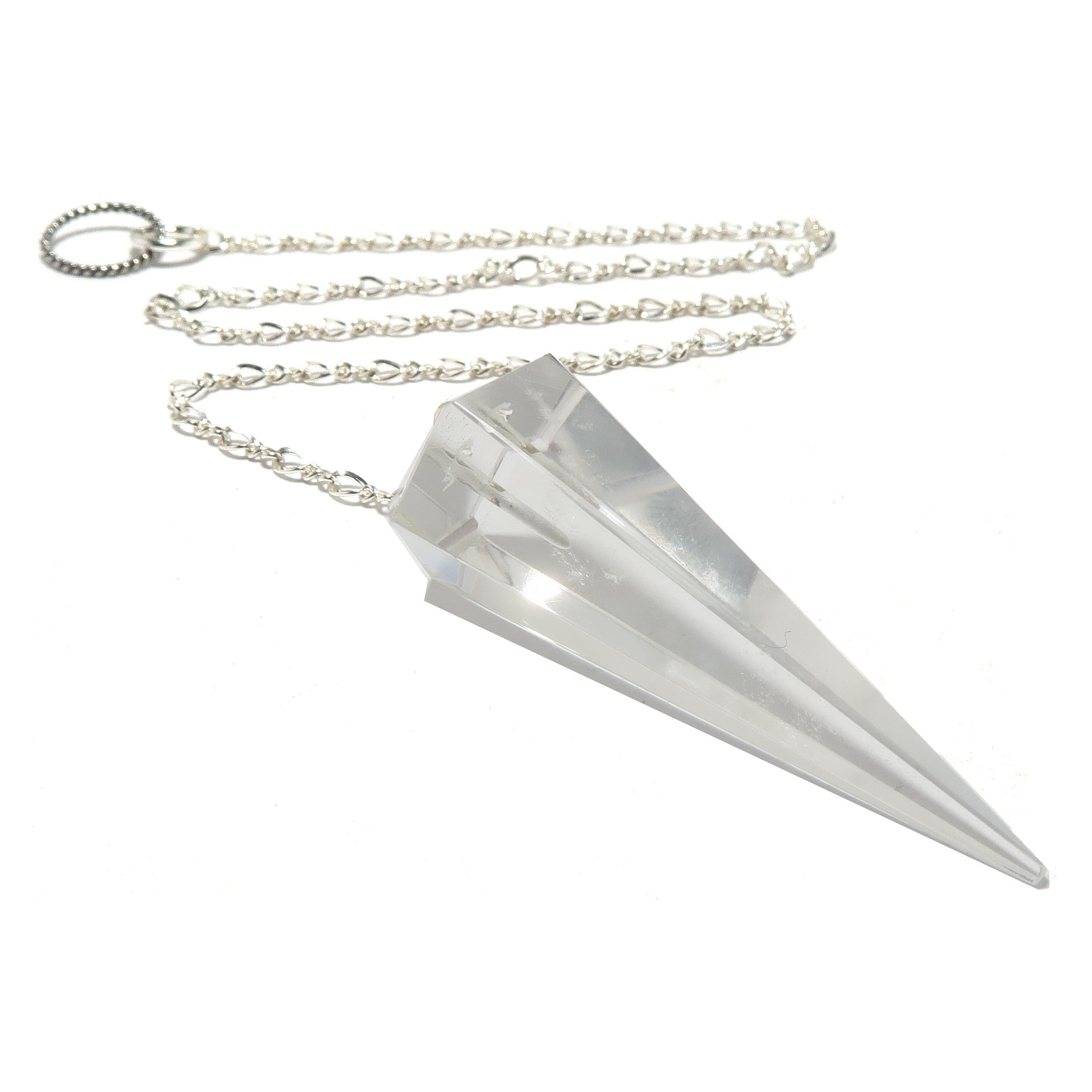 Clear Quartz Pendulum Crystal Sterling Silver