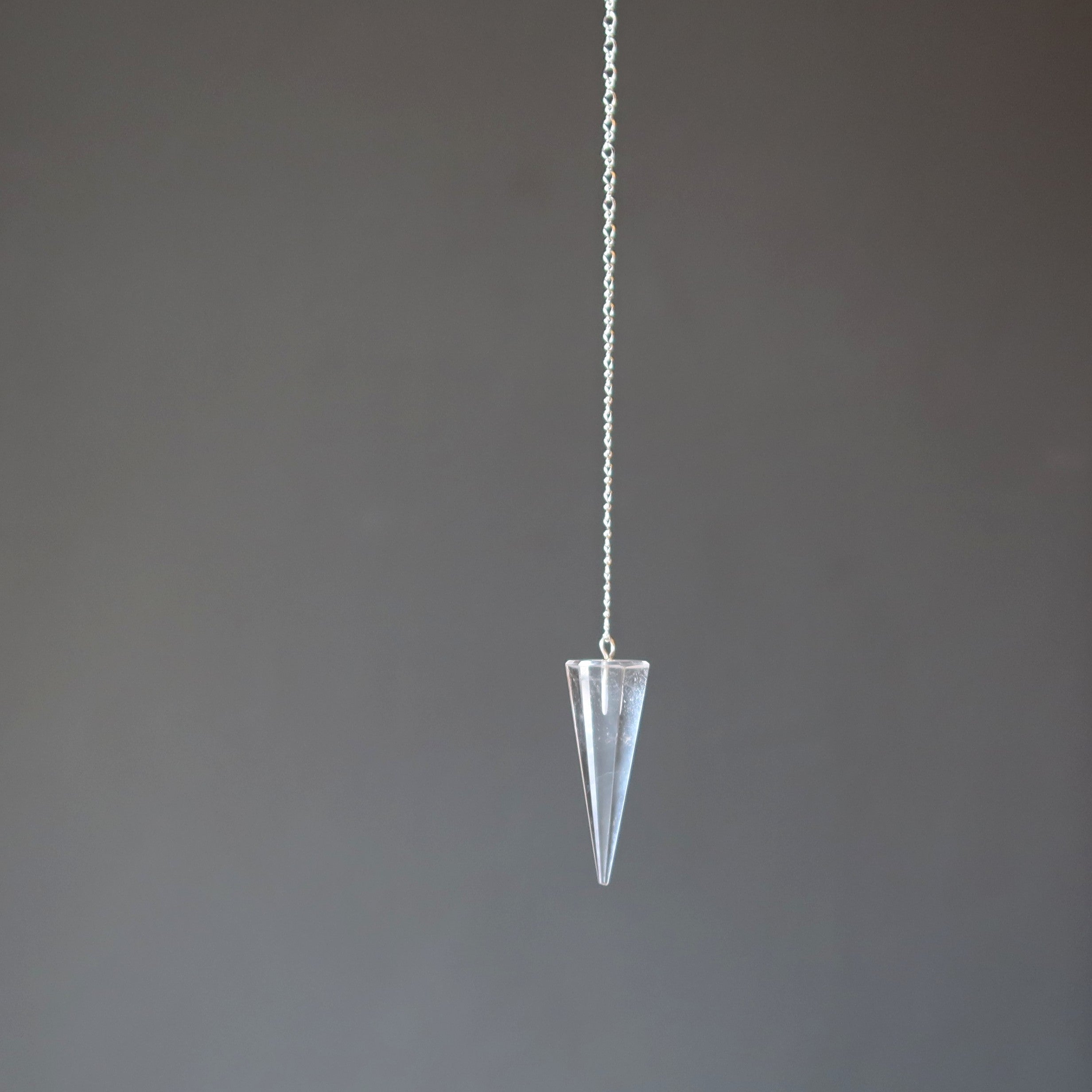 Clear Quartz Pendulum Crystal Sterling Silver