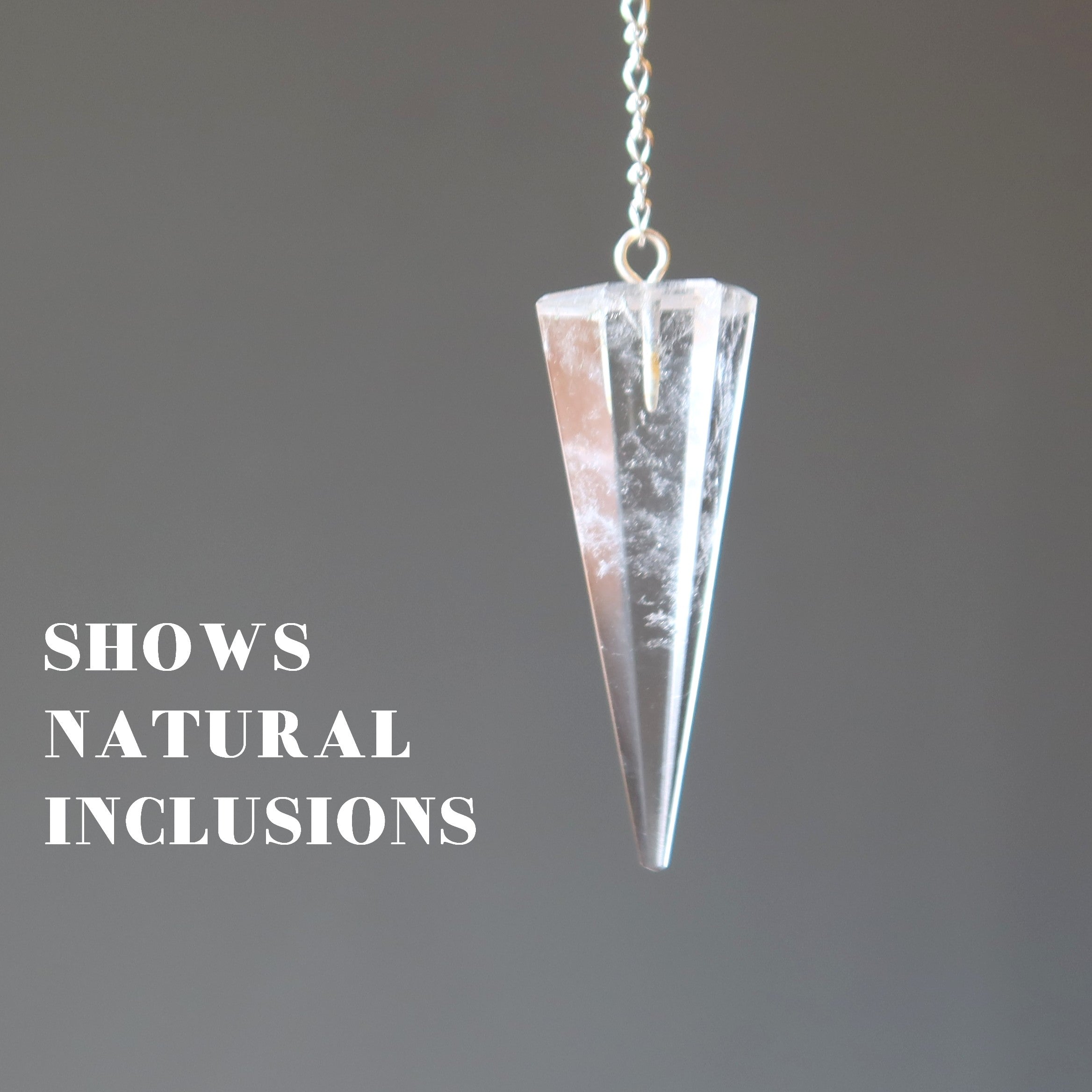 Clear Quartz Pendulum Crystal Sterling Silver