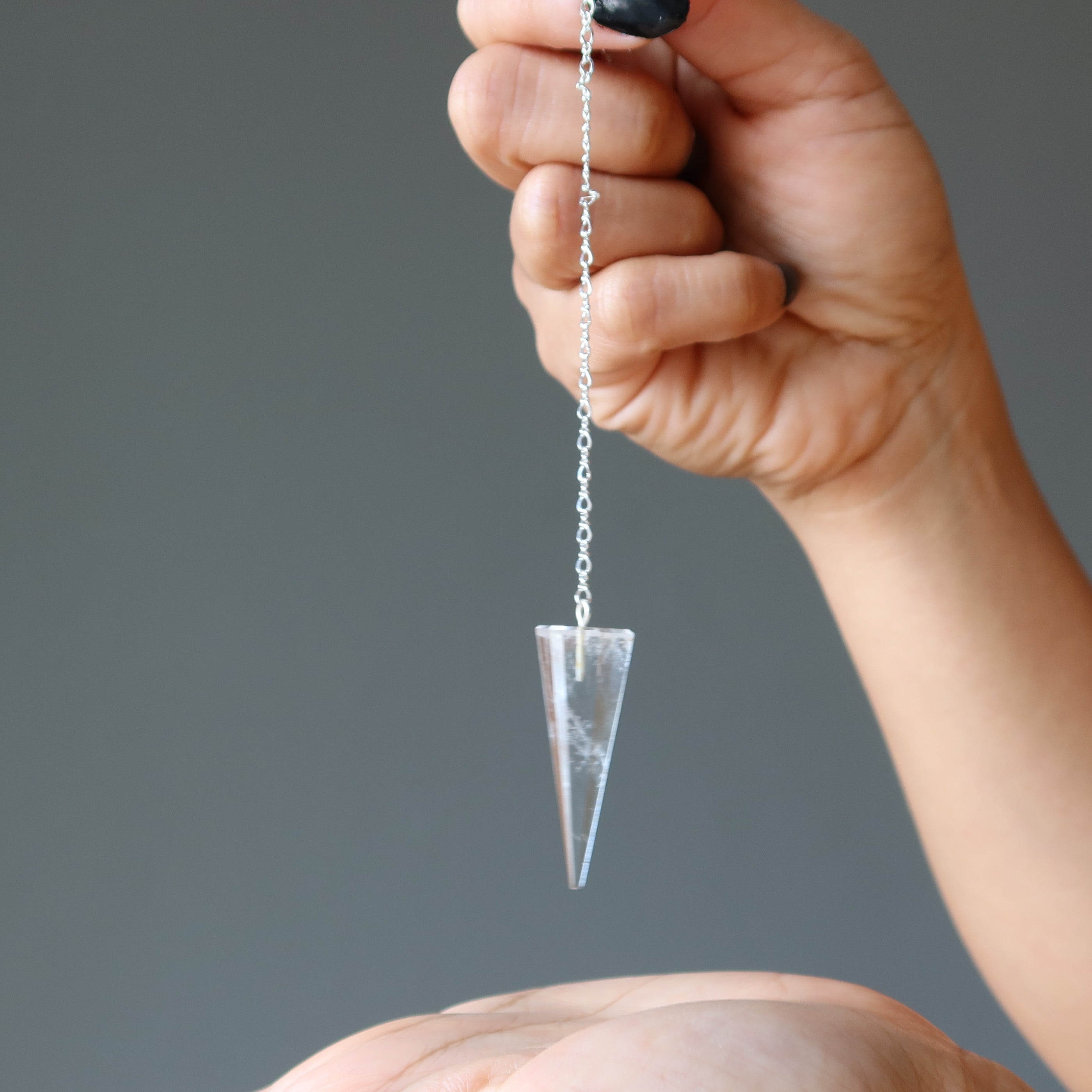 Clear Quartz Pendulum Crystal Sterling Silver