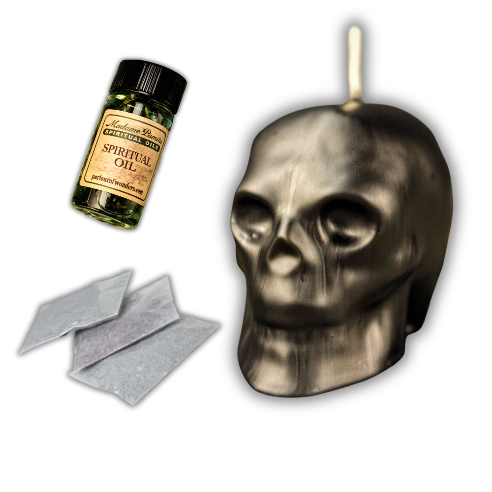 Return to Sender Large Skull Candle Spell Kit - Protection & Negativity Reversal Magic