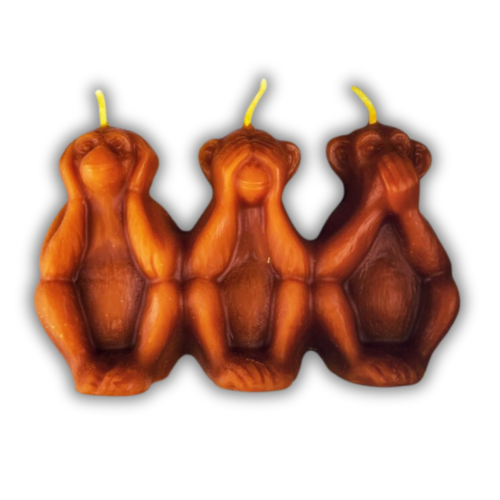 Beeswax Stop Jealous Gossip Three Monkeys Spell Candle